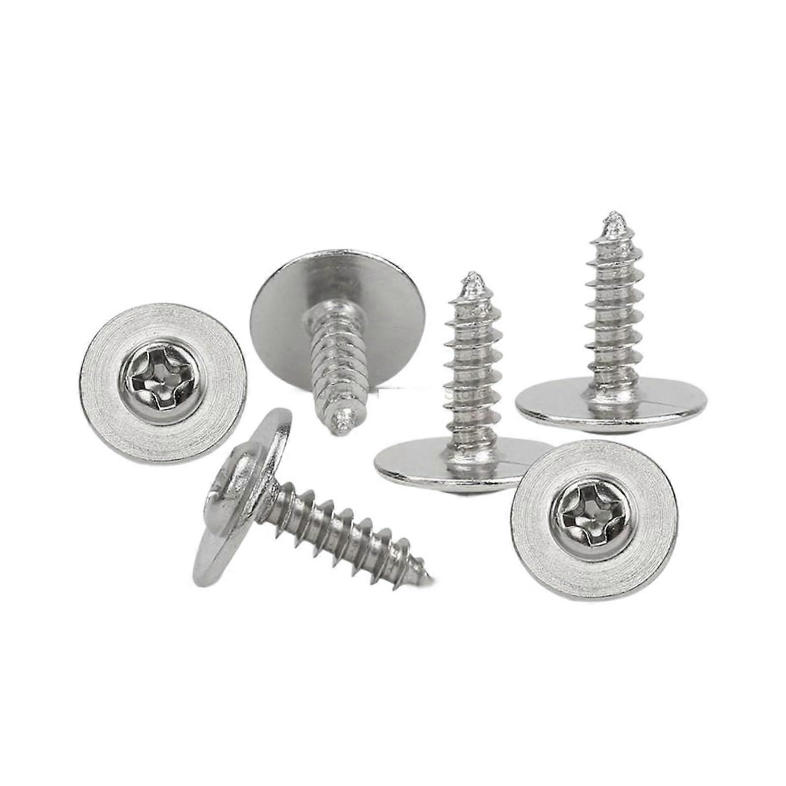 PWA Phillips Round Head Self-Tapping Screw With Washer - Carbon Steel, M1.7-M4, 6mm Length, 100-Piece Set