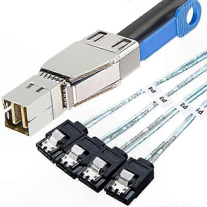 4-Port SATA to Mini SAS HD External Cable 12Gbps High-Speed Data Transfer 1M Disk Connection Solution