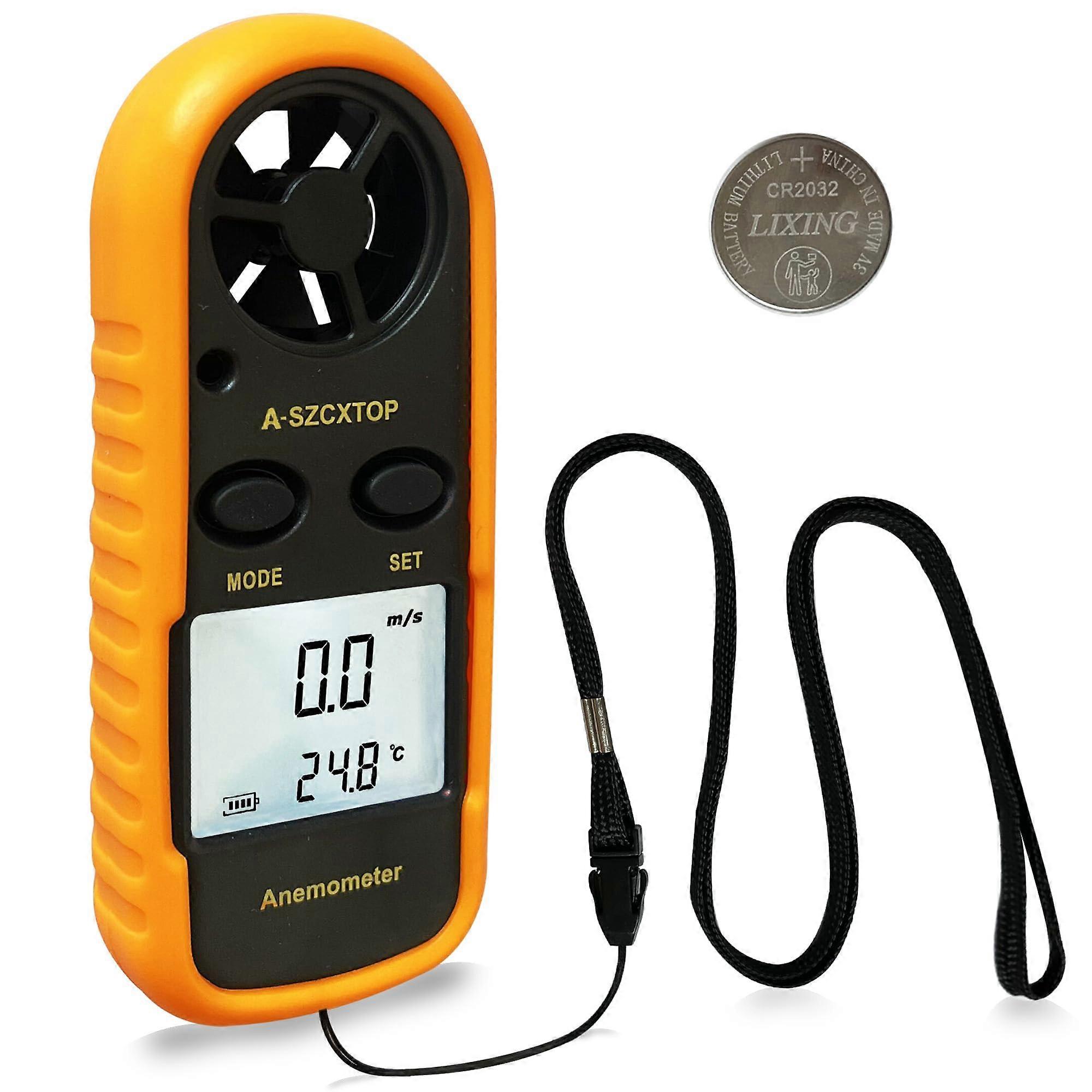 Digital LCD Anemometer Wind Speed Meter Air Flow Velocity Measurement Thermometer for Drone Windsurfing Kite Flying Sailing Surfing Fishing