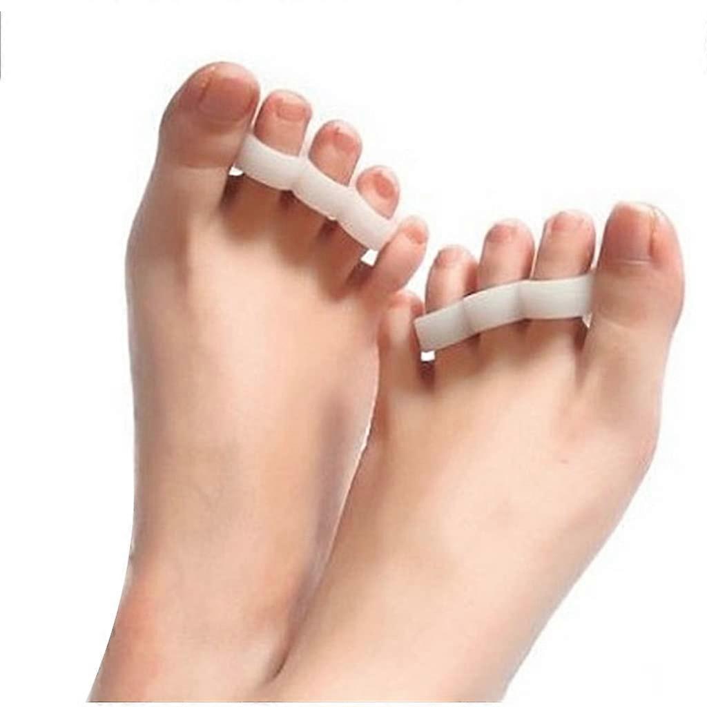 Three-Hole Toe Splitter Gel Stretcher and Separator for Bunion Relief, Soft Silicone Design, 4 Pairs