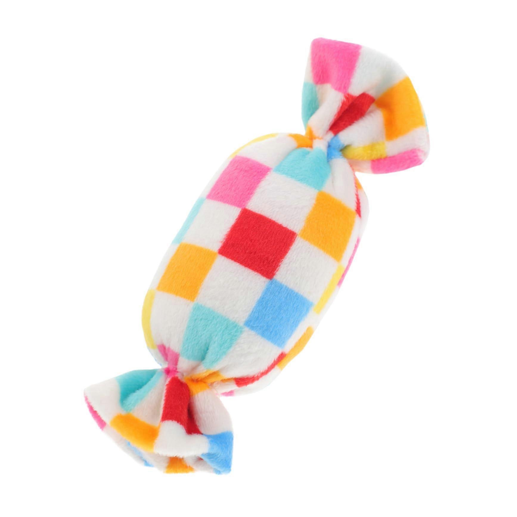 Squeaky Dog Toy Candy Shaped Chew Toy for Dogs Interactive Molar Training Tool for Independent Play 6 Inches