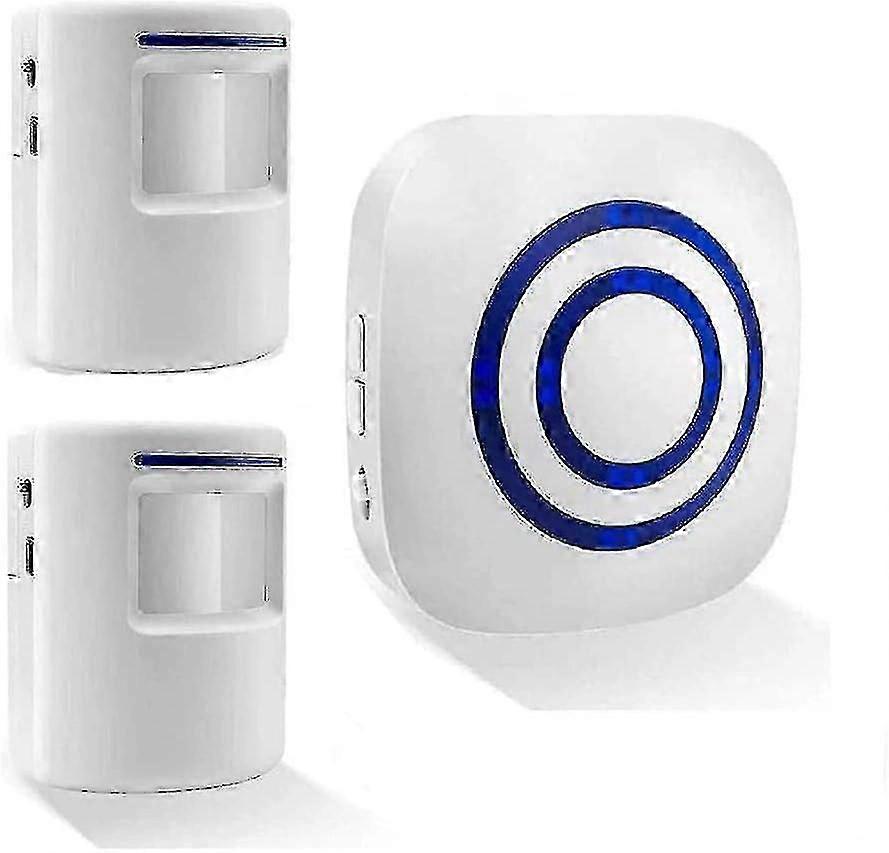 Wireless Doorbell Electric Door Chime Kit with 1 Receiver and 2 PIR Motion Detector Sensor Alert Visitor Security Alarm with 38 Melodies at 3 Volume L