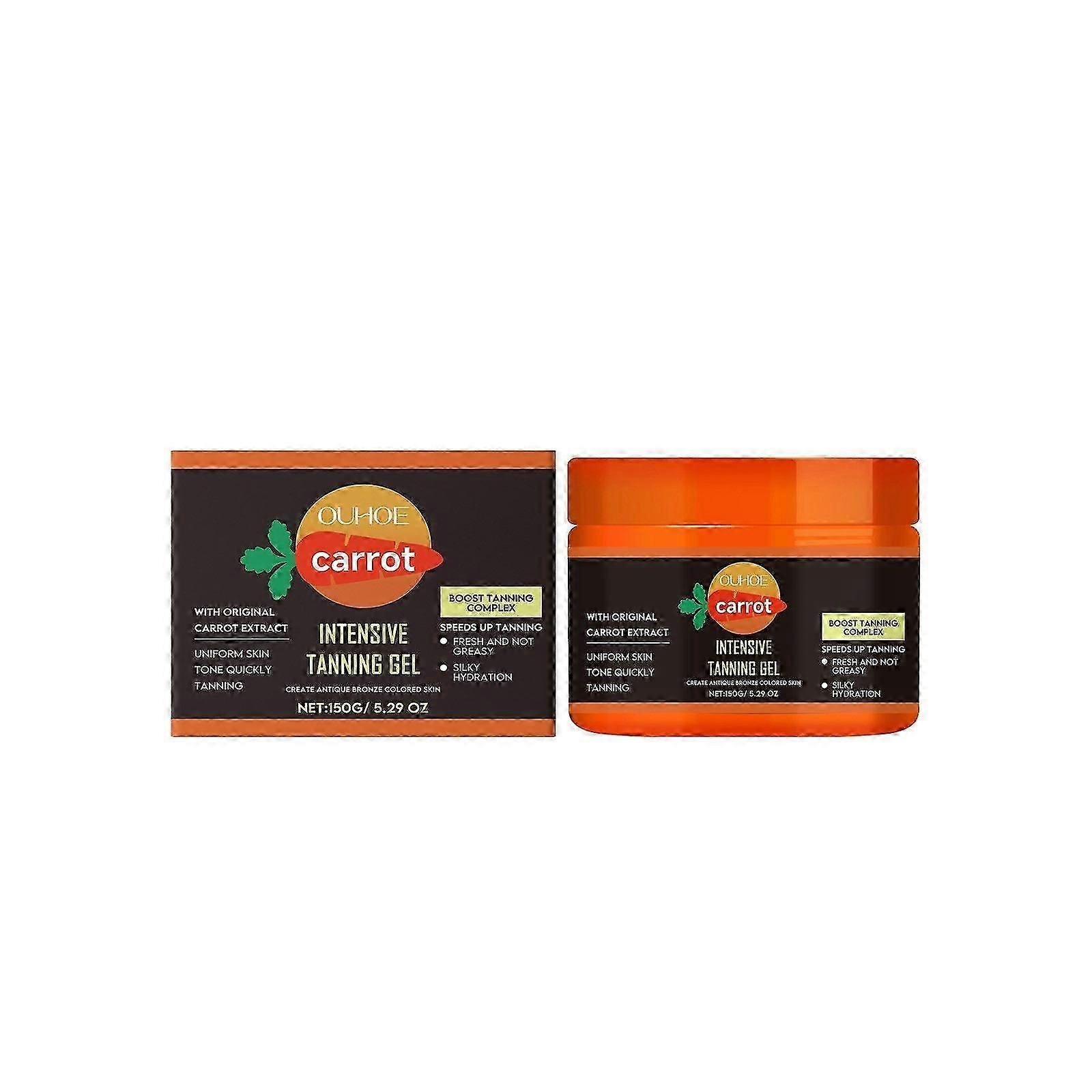 Carroten Intensive Tanning Gel - Instant Tan Enhancer - Speed Up Tanning - Water-Resistant with Carrot Extract - Vitamin A & E For Moisture and Hydrat