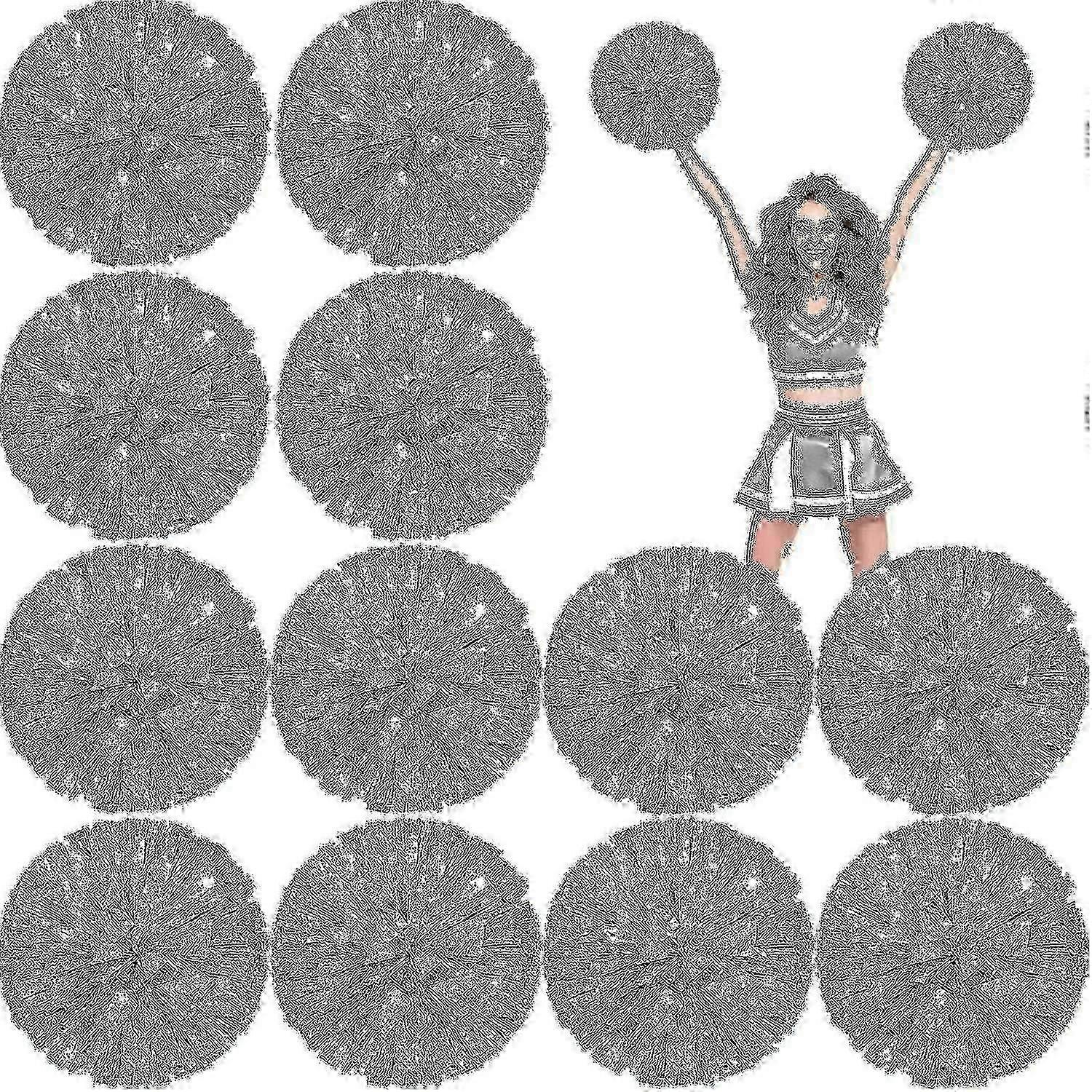 24 عبوة فضية 12 بوصة مشجع بوم بومز مع هراوة