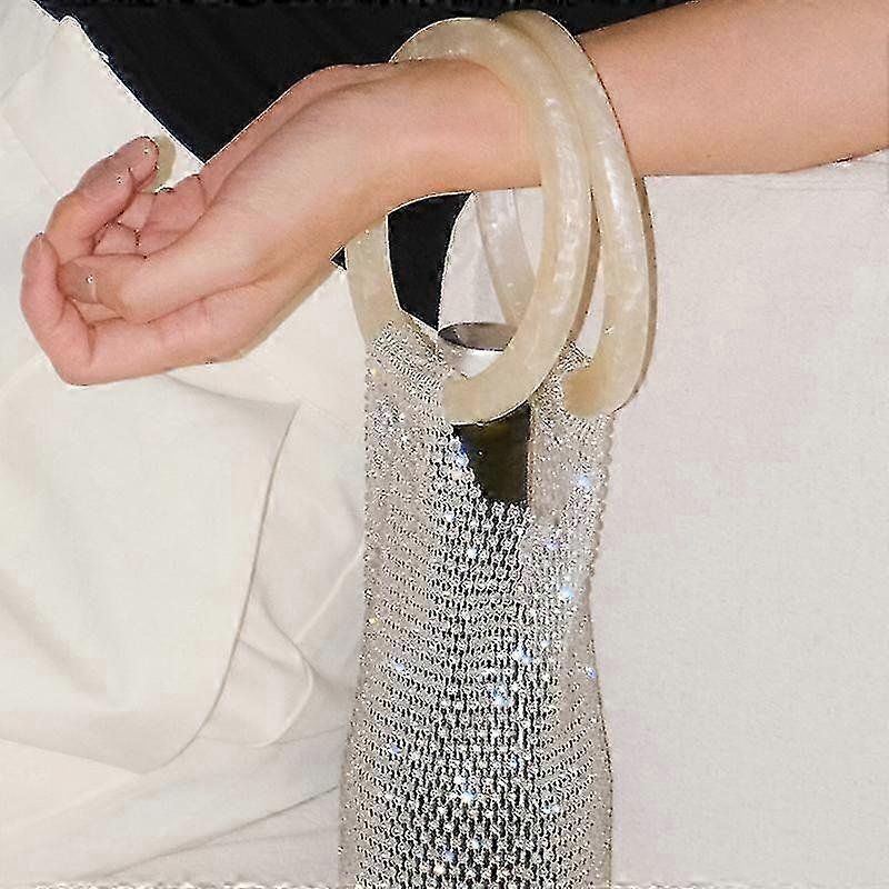 Shiny Diamond Rhinestones Wine Bag Elastic Net Sturdy Handle Wedding Gifts