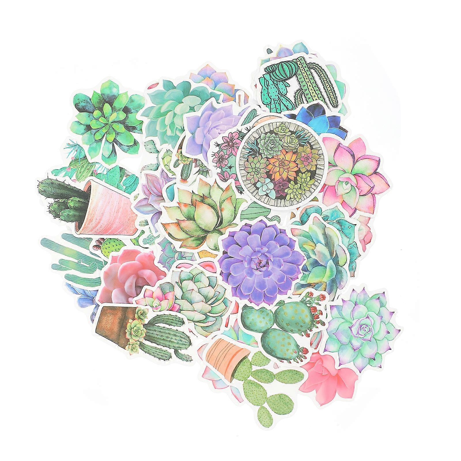 Pretty Plants Pattern Waterproof Stickers Decorative Decals for Cup Pvc Assorted Color Function Reusable Non-Trace Glue 150Pcs