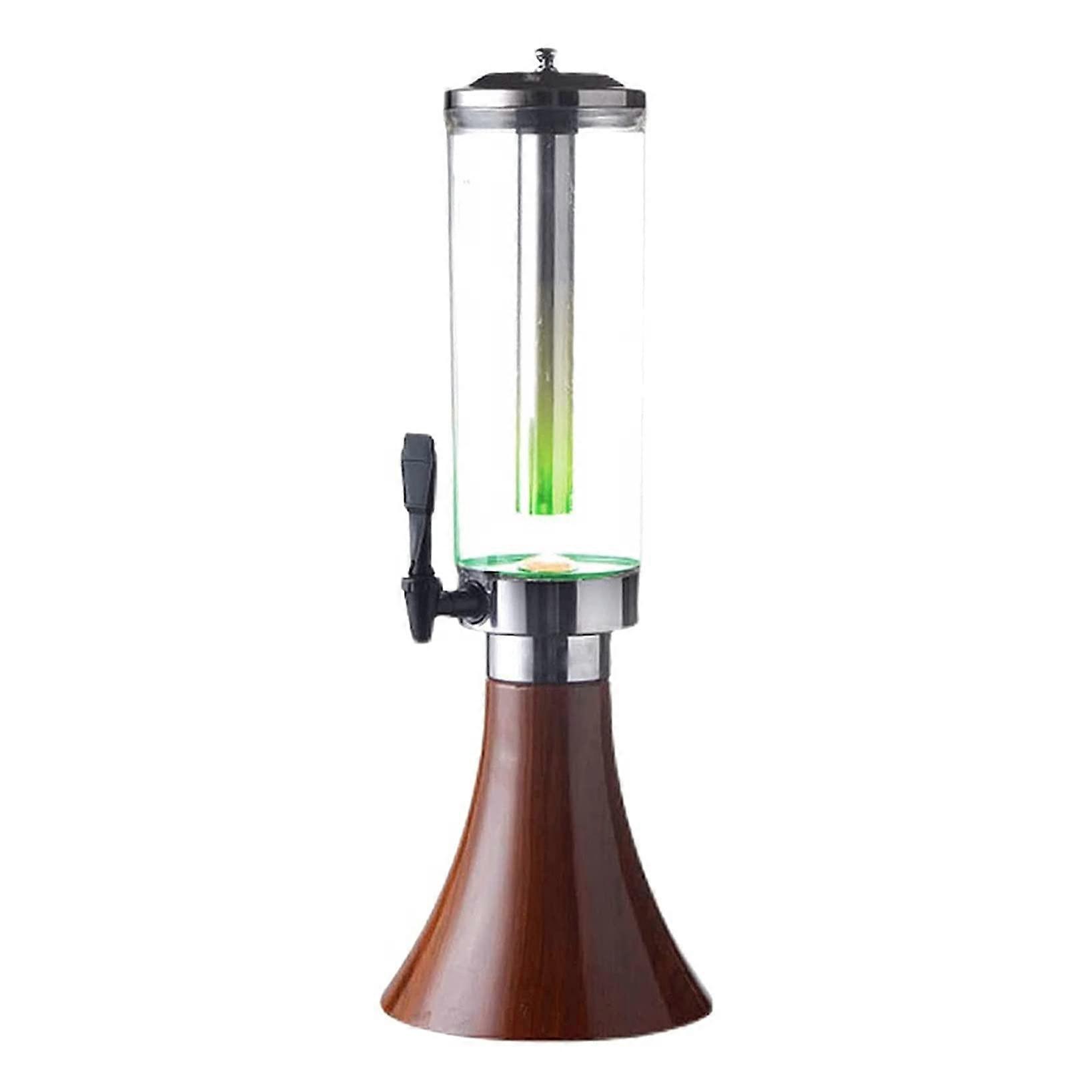 Beer Tower Dispenser, 3L Cold Draft with Removable Ice Tube and LED Lights