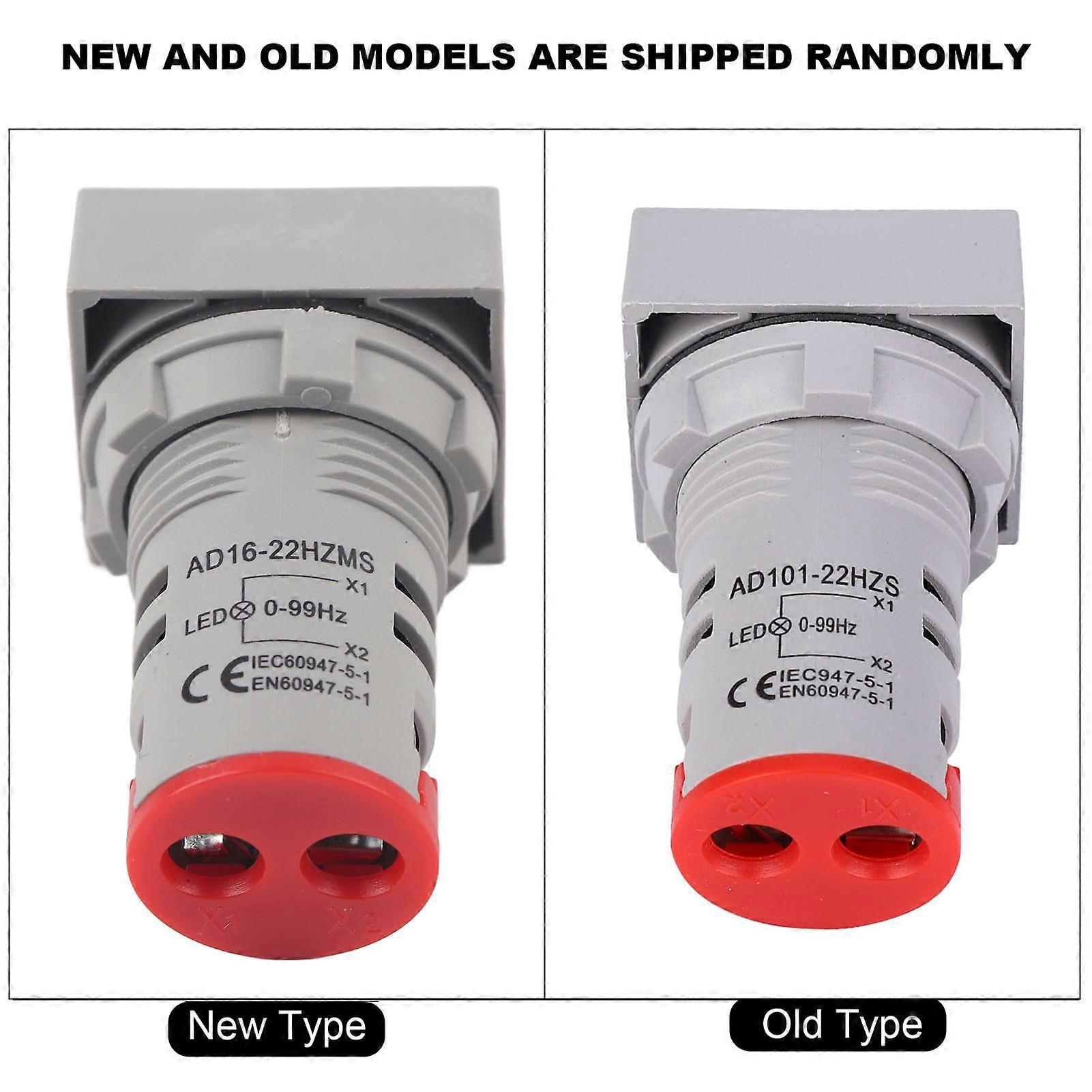 Square Digital LED Frequency Meter AC100-380V 20-75Hz Red Display