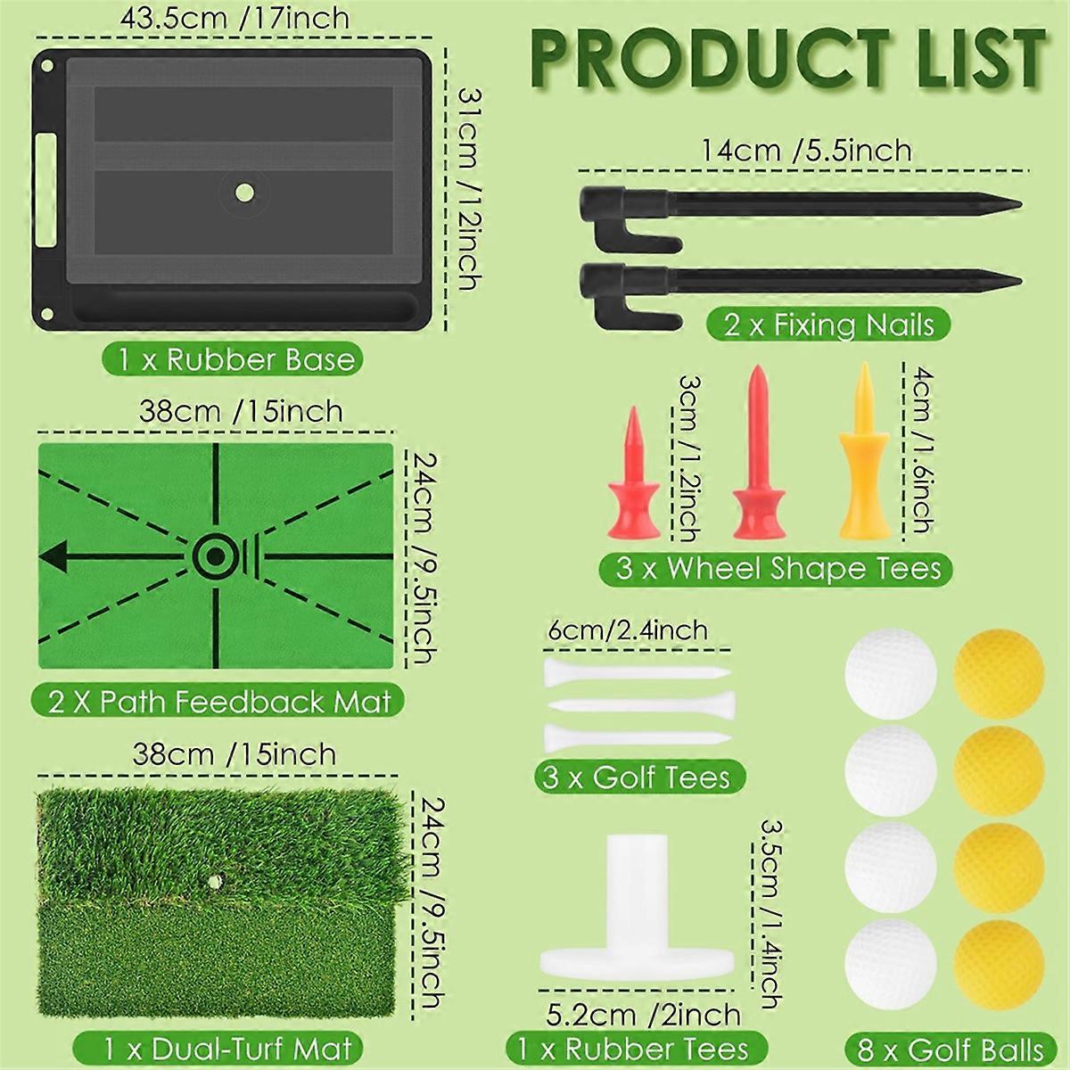 Golf Hitting Mat for Swing Detection, Path Feedback Golf Practice Mat,Golf Impact Mat for Indoor Out