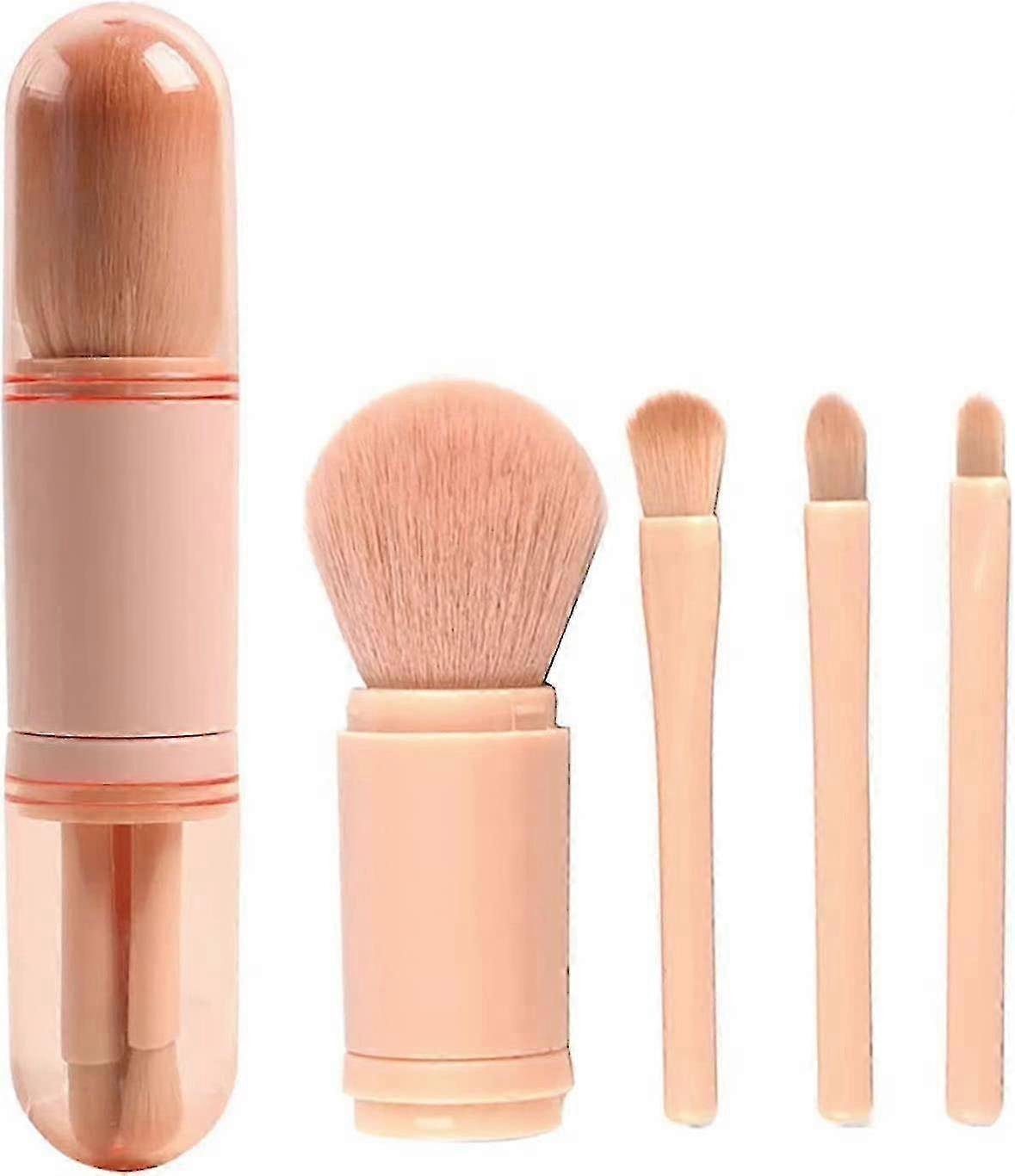 Extendable 4-in-1 Makeup Brush with Hygienic Cleaning Case
