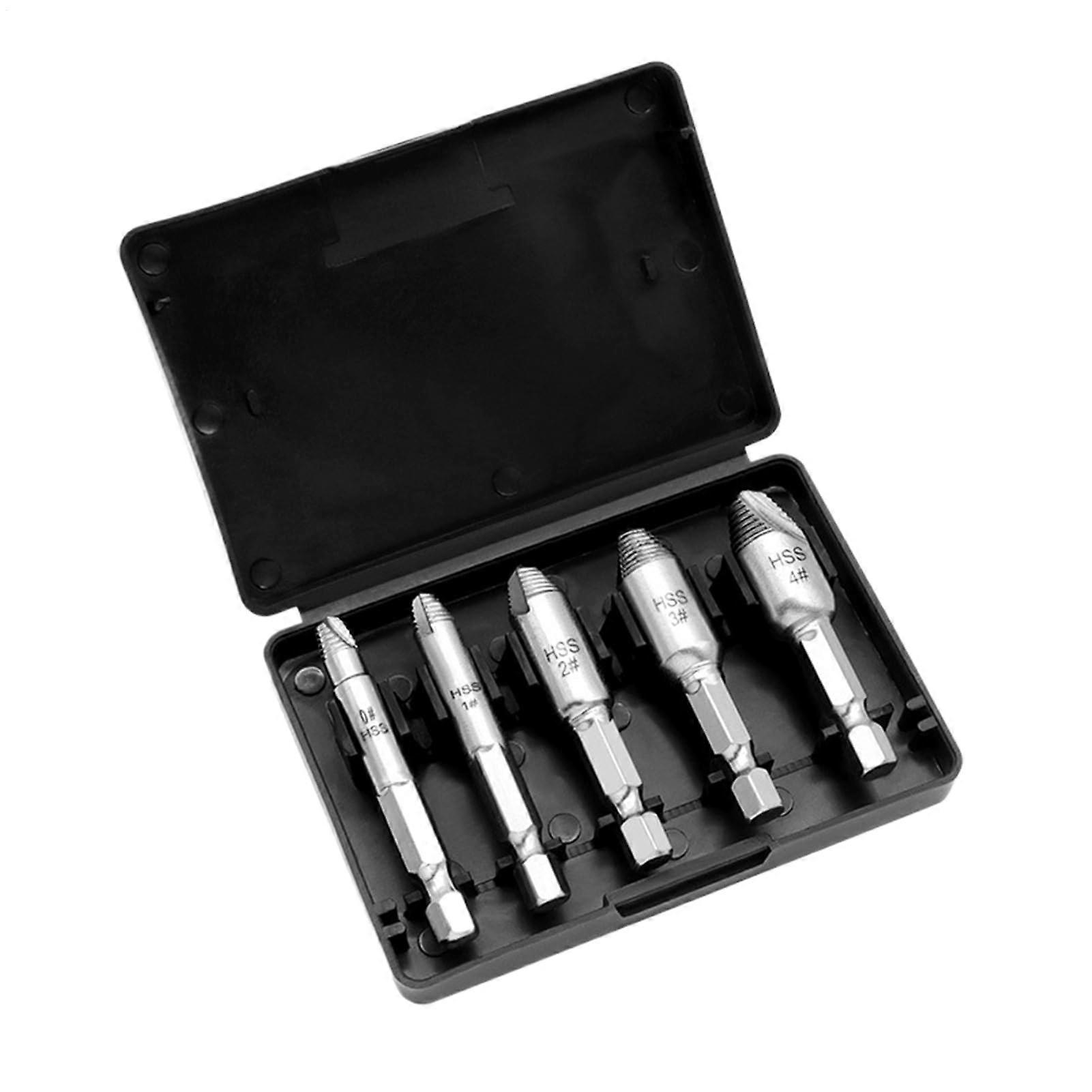 Damaged Screw Removal Tool Set 5Piece Extractor Kit For Damaged Bolts Stripped Screws Hardware Hand Tool