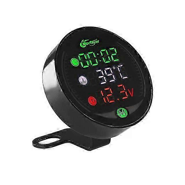 5 In 1 9V-24V Motorcycle Electronic Clock Water Thermometer Voltmet...