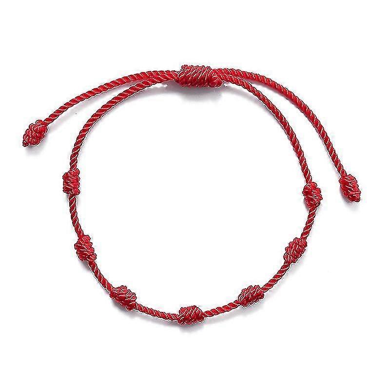 2pcs 7 Knots Red String Bracelet Good Luck Amulet For Success And Prosperity Friendship Bracelet