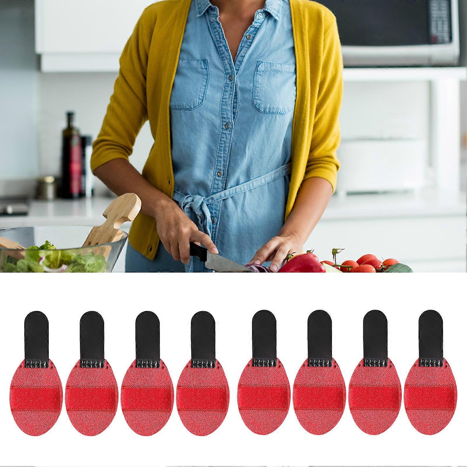 8pcs Red Trigger Finger Splint Strap Brace Adjustable 10.3x4.3cm