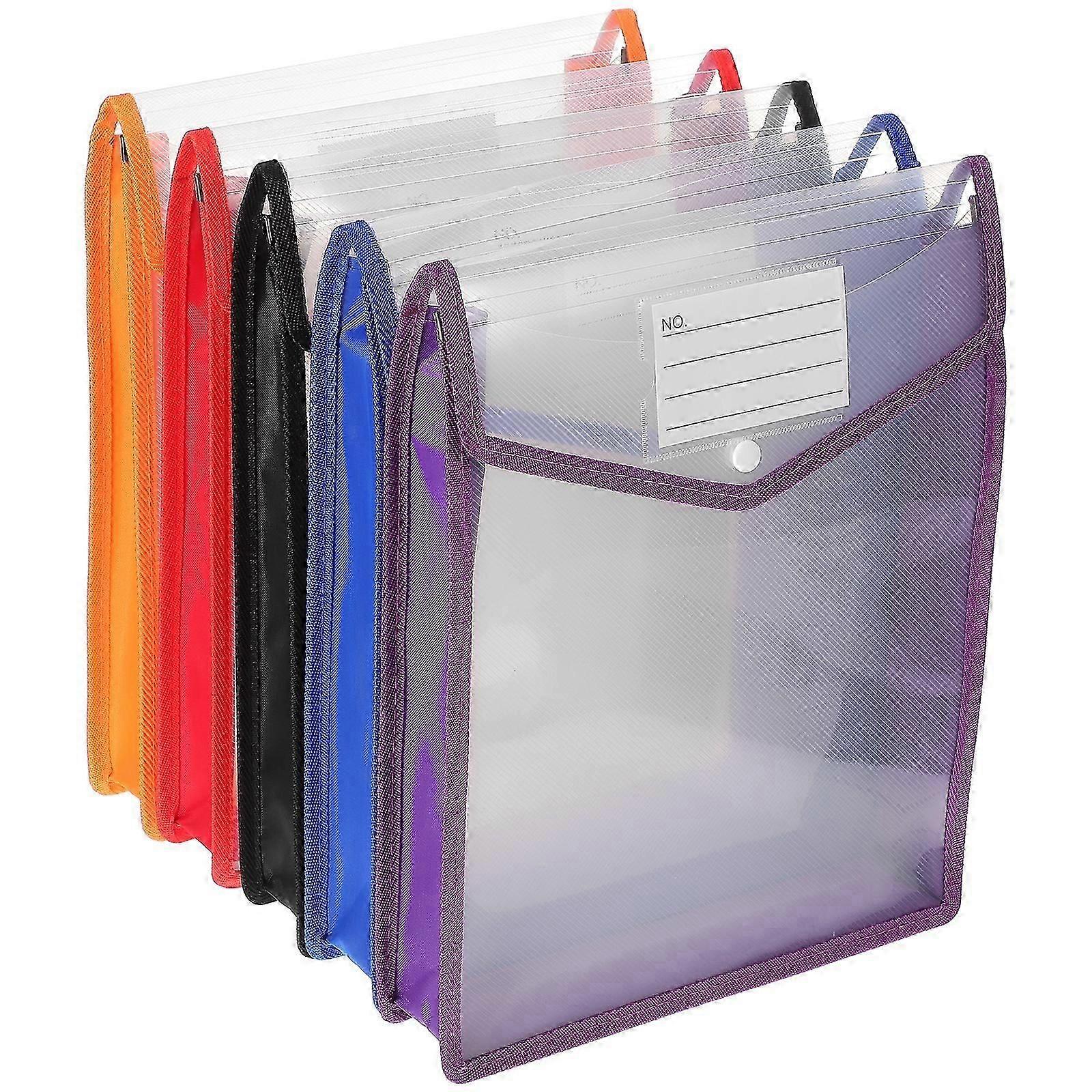 5pcs File Avvolge Portadocumenti File Bag Letter Size File Holder Vertical File Organizer Clear File Pouch Office Supply