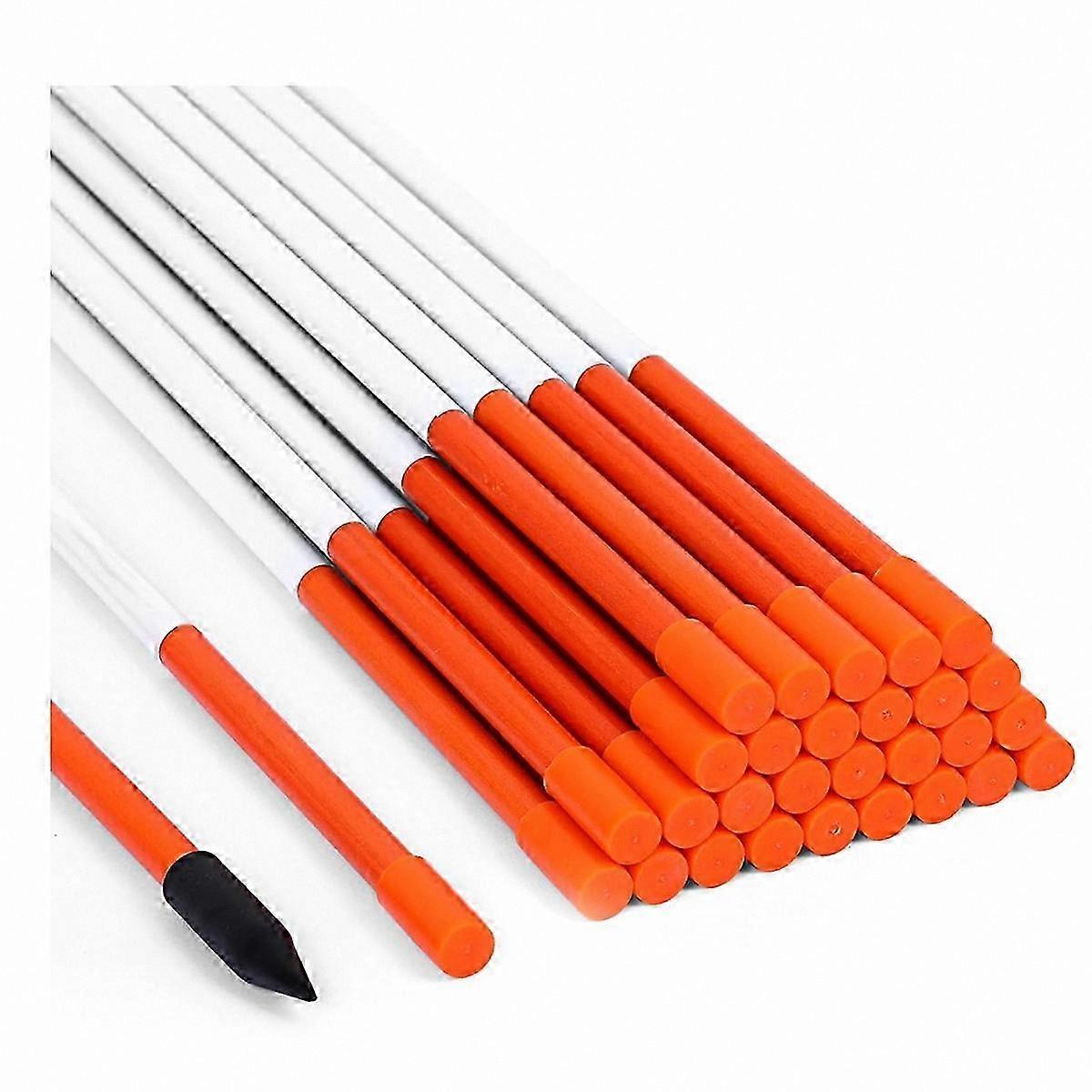30 Pack Reflective Markers for Driveways - 48" High Visibility Safety Poles for Pathways and Parking Areas