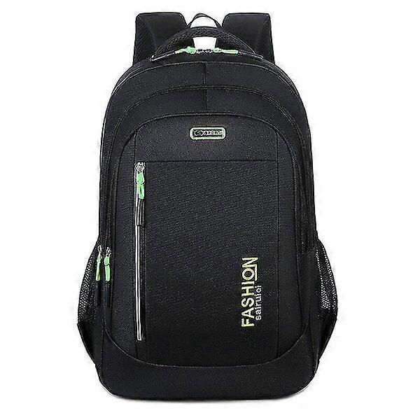 Nylon student schoolbag, large capacity, black, waterproof, comfortable and decompressive