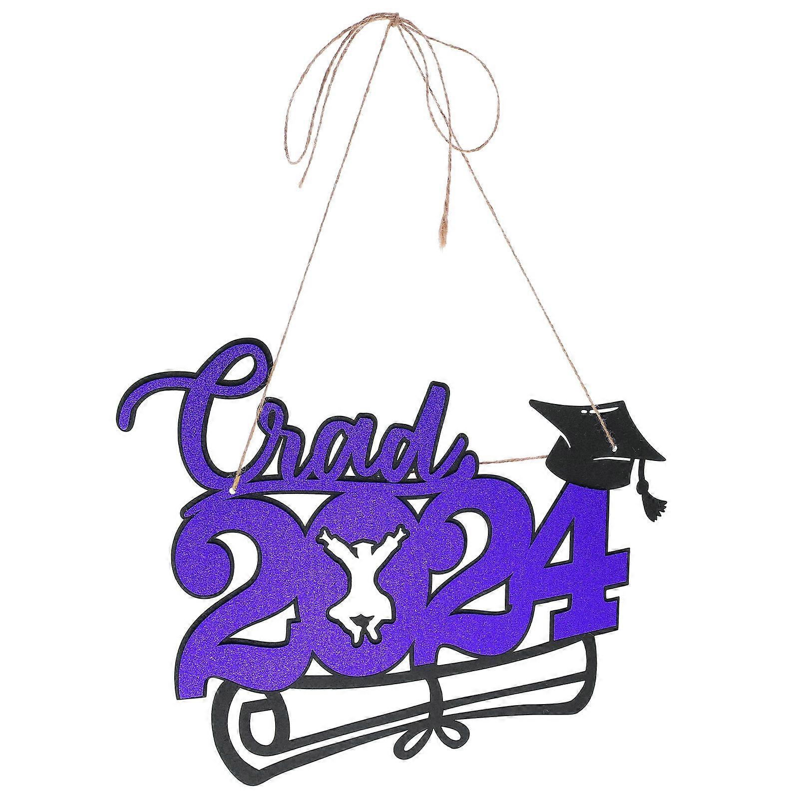 Blue Glitter Paper graduation Sign for Decor Doors Walls Perfect Party Atmosphere 5 Sets