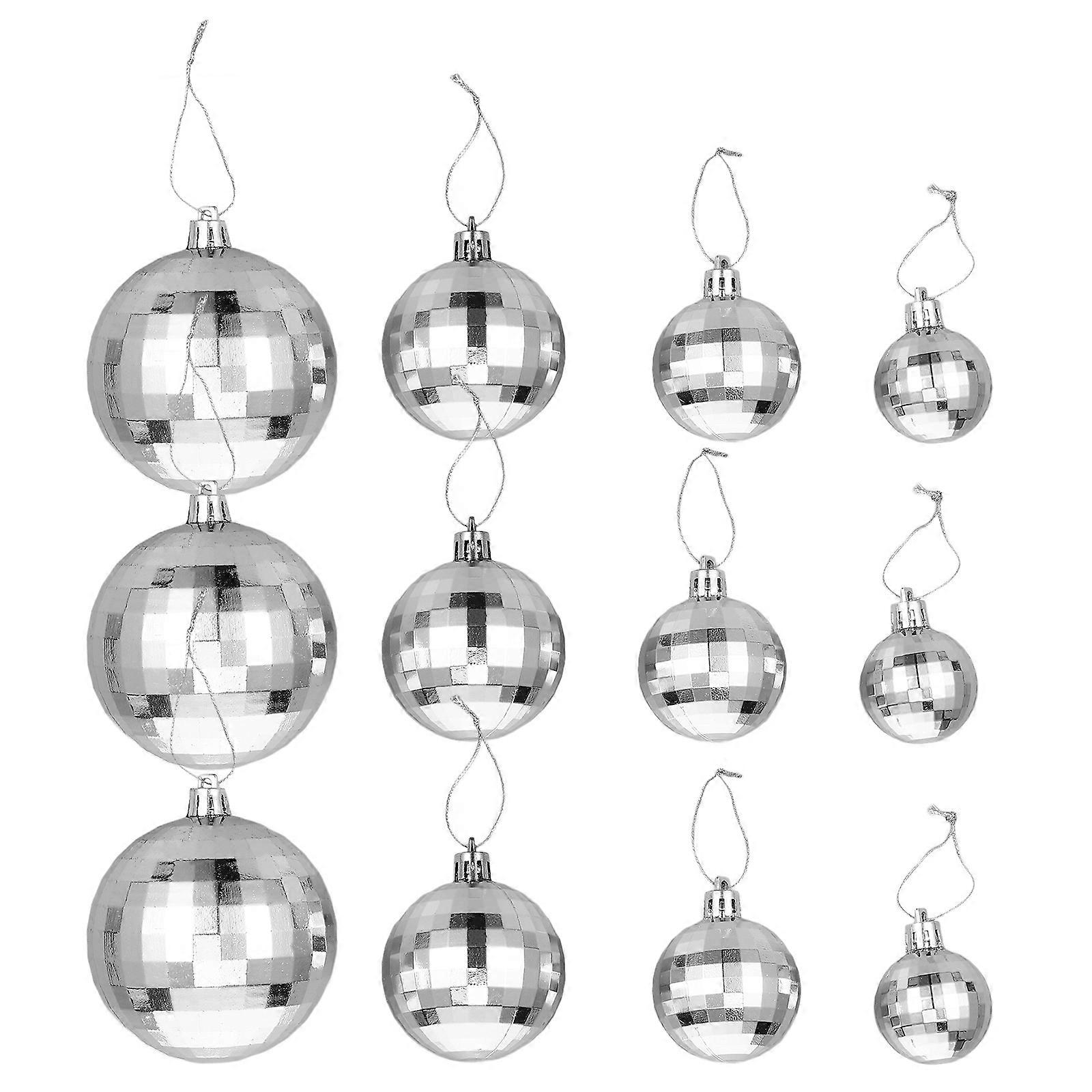 Christmas Tree Hanging Ornaments for Decoration 36Pcs Silver Plastic Balls