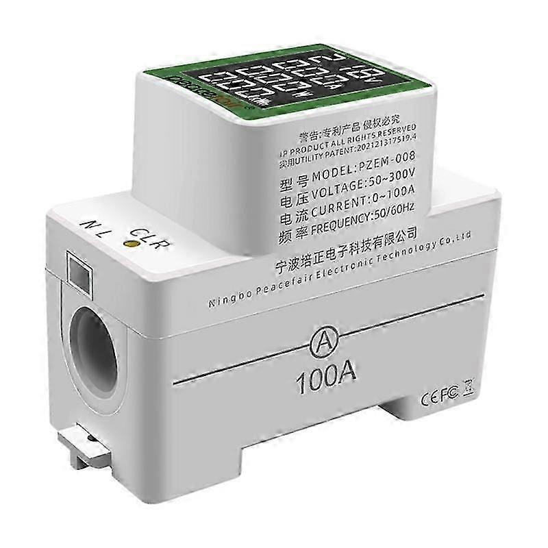 Voltage- Current Electricity Monitor- Voltmeter-Ammeter Wattmeter Din Rail Meter