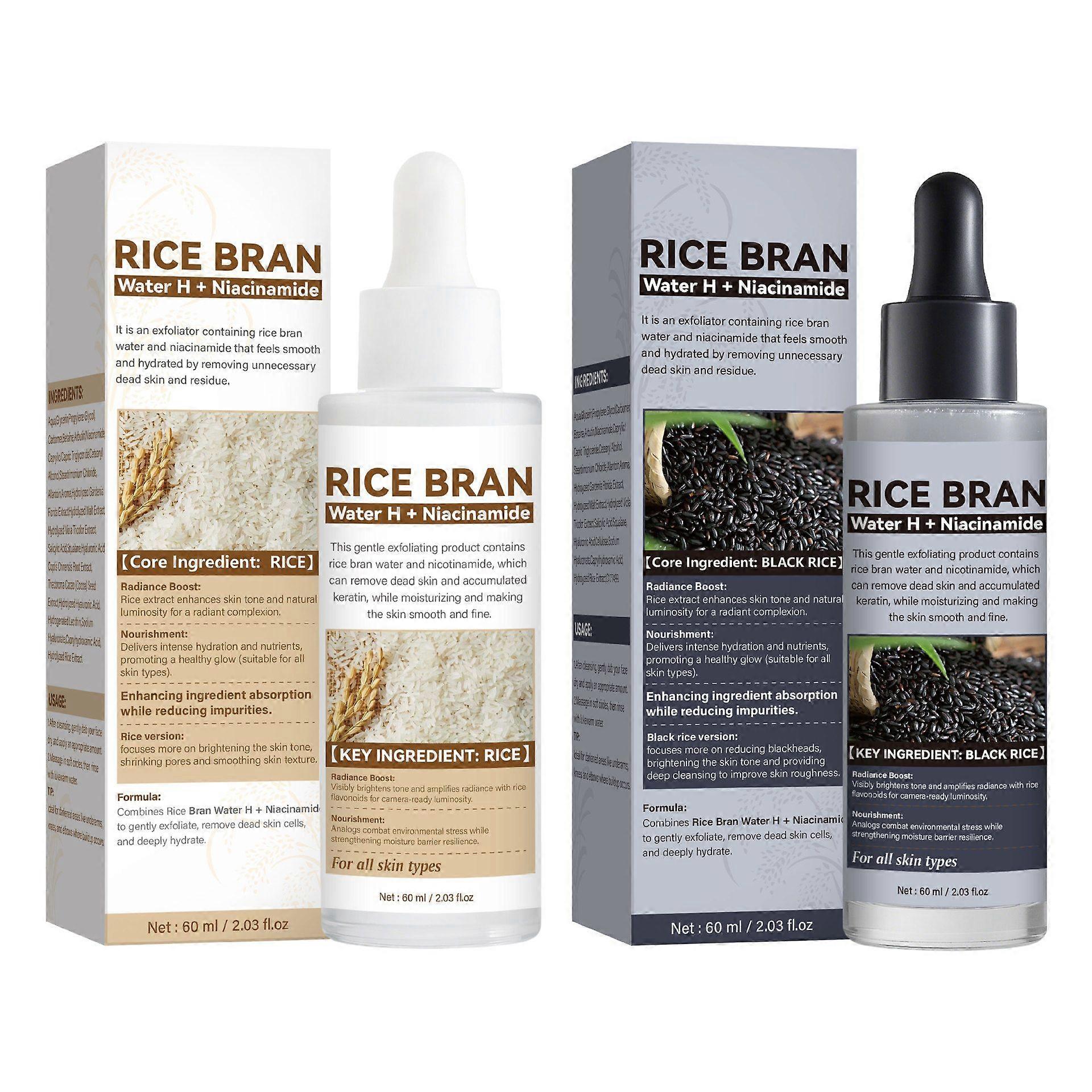 Peel Shot Glow Rice Ampoule Duo White Rice+Black Rice Ampoule, Exfoliating Face Scrub & Body Scrub Dead Skin Cells,Face Scrub Exfoliator Pore Minimize