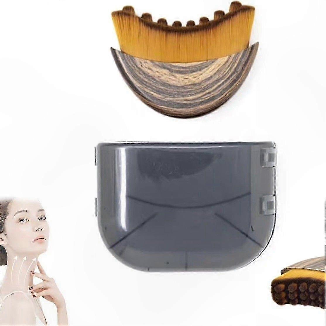 Facial Contouring Brush with Soft Bristles for Jawline, Chin, and Puffiness Reduction, Portable Sculpting Massager Tool