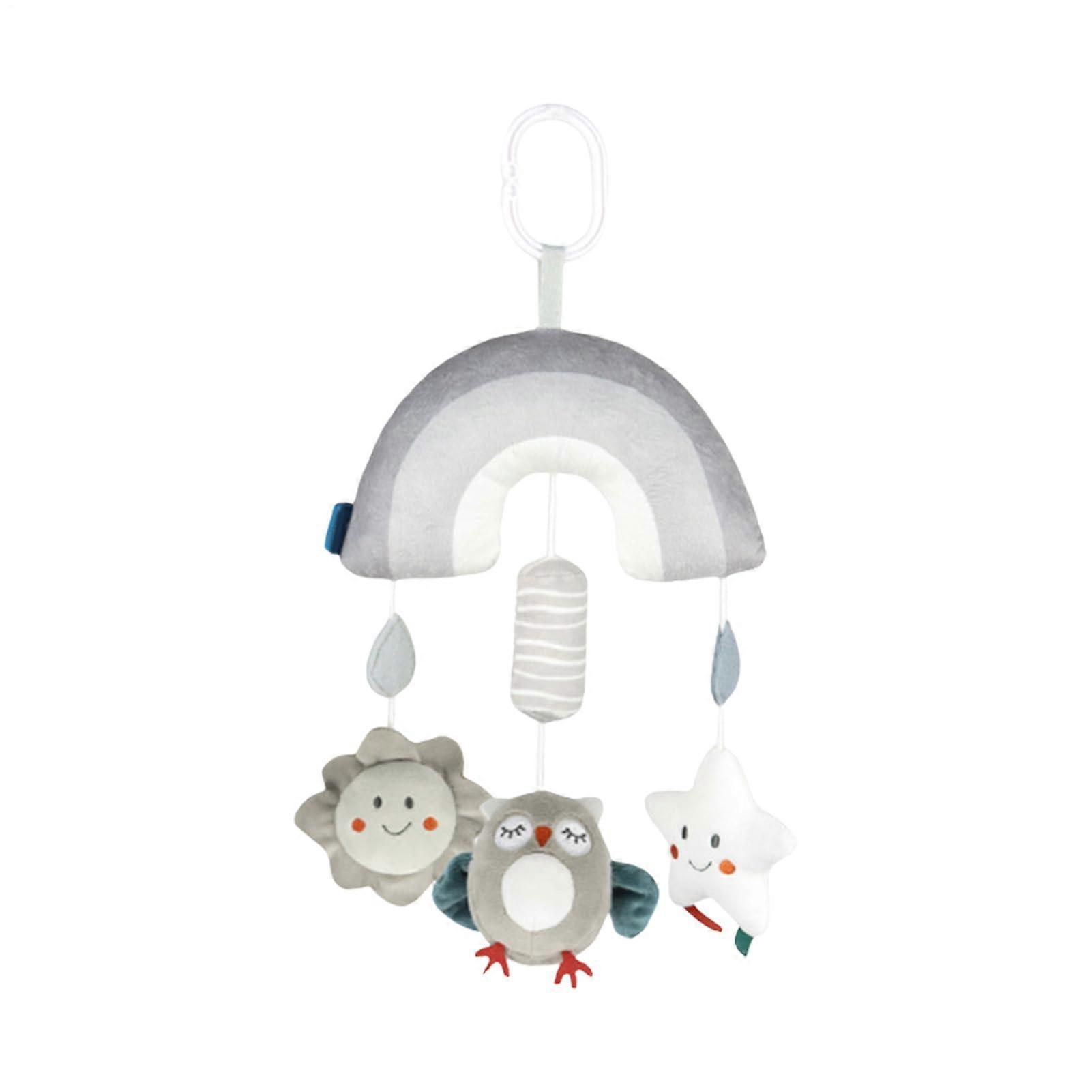 Crib Mobile with Music for Bassinet, Soft Plush Toy Soother, Animal Wind Chime Bell, Nursery Decor for 03 Years