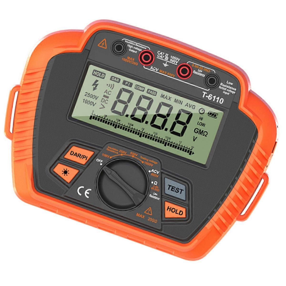 Insulation Resistance Tester 1000V Digital Megohmmeter, MAX 20GΩ, Measuring Low Resistance Absorption Ratio