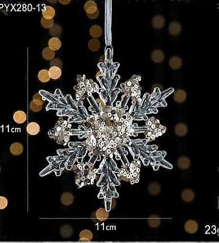 2pcs Snowflake Decorations: Christmas Snowflake Acrylic Ornaments - Hanging Adornment For Xmas Tree Windows Party Decoration