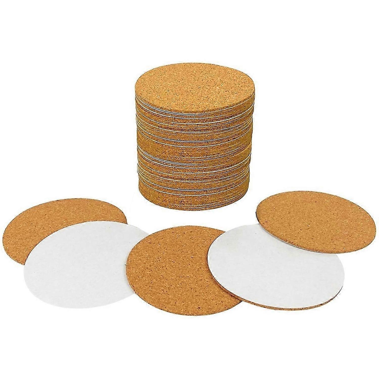 40Pack Self-Adhesive Cork Round 3.5 Inch Backing Sheets Cork Coasters