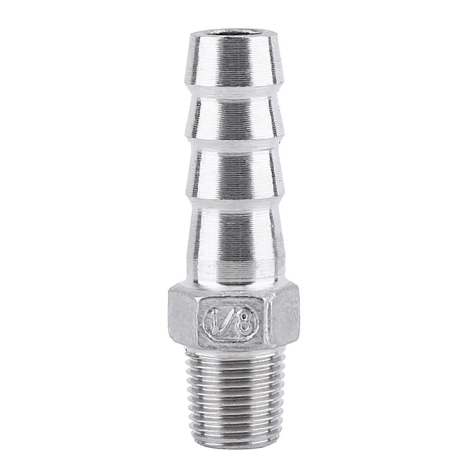 Stainless Steel Male Thread Pipe Fitting Barb Hose Tail Connector (1/8"x10mm)