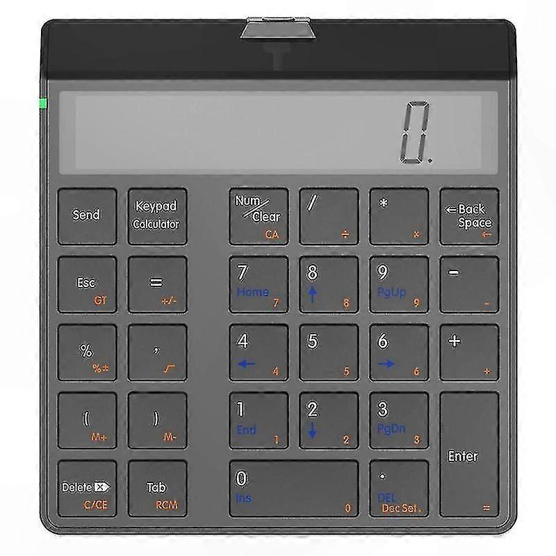 2-in-1 Numeric Keypad with Calculator Display Function in Black