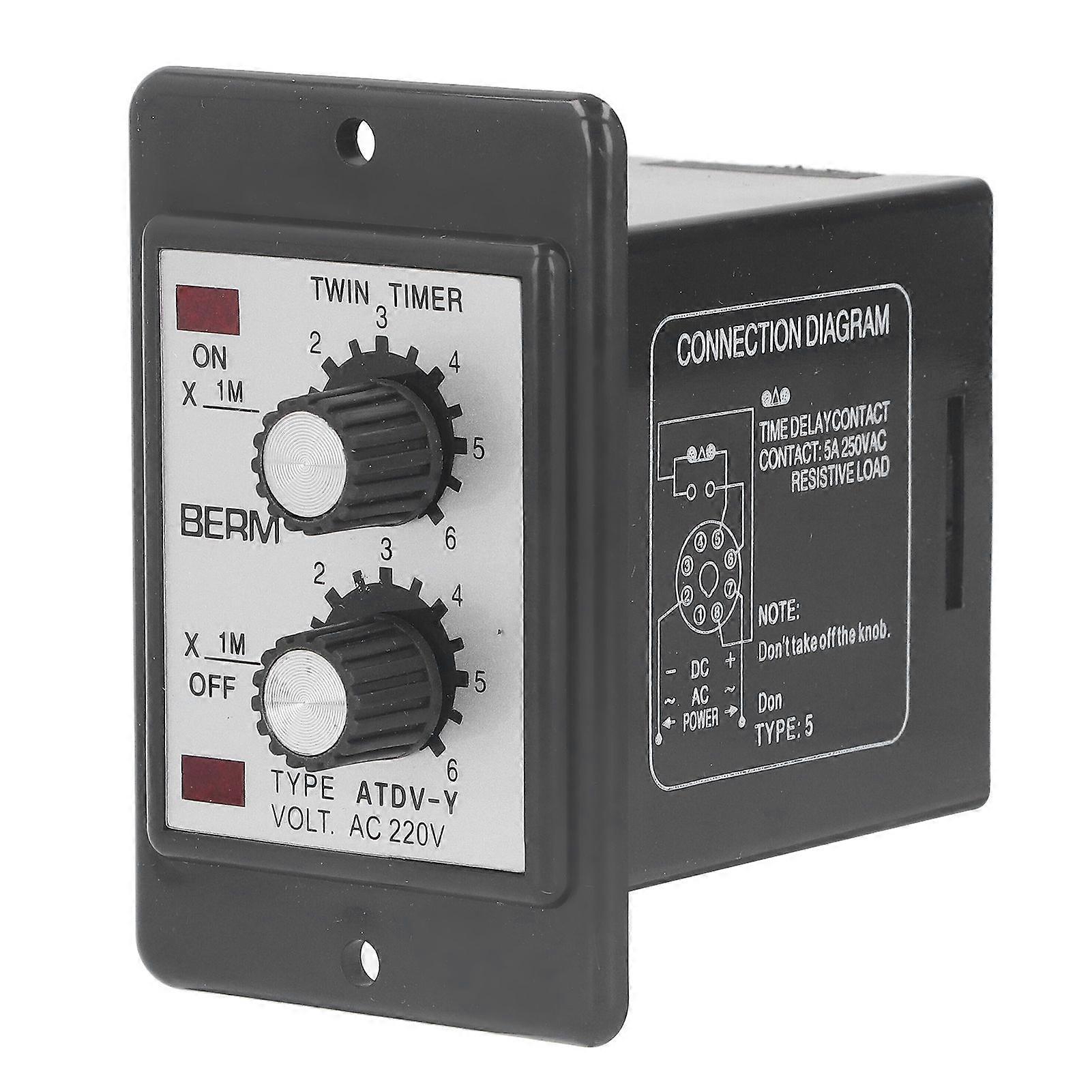 Twin Timer Relay 6M Reciprocating Cycle Delay Controller High Accuracy Double Cycle Delay Relay AC220V