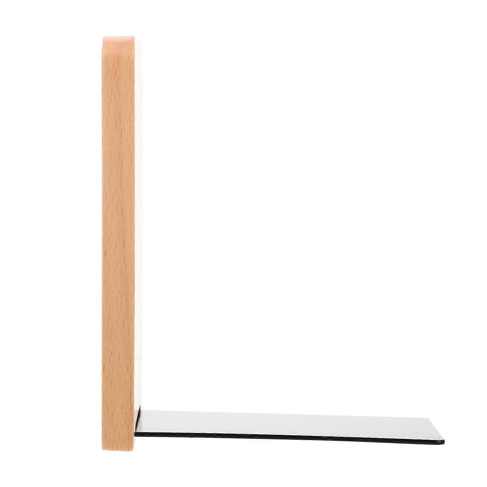 Wooden Bookend Simple Style for Office Practical 2Pcs Book Stand
