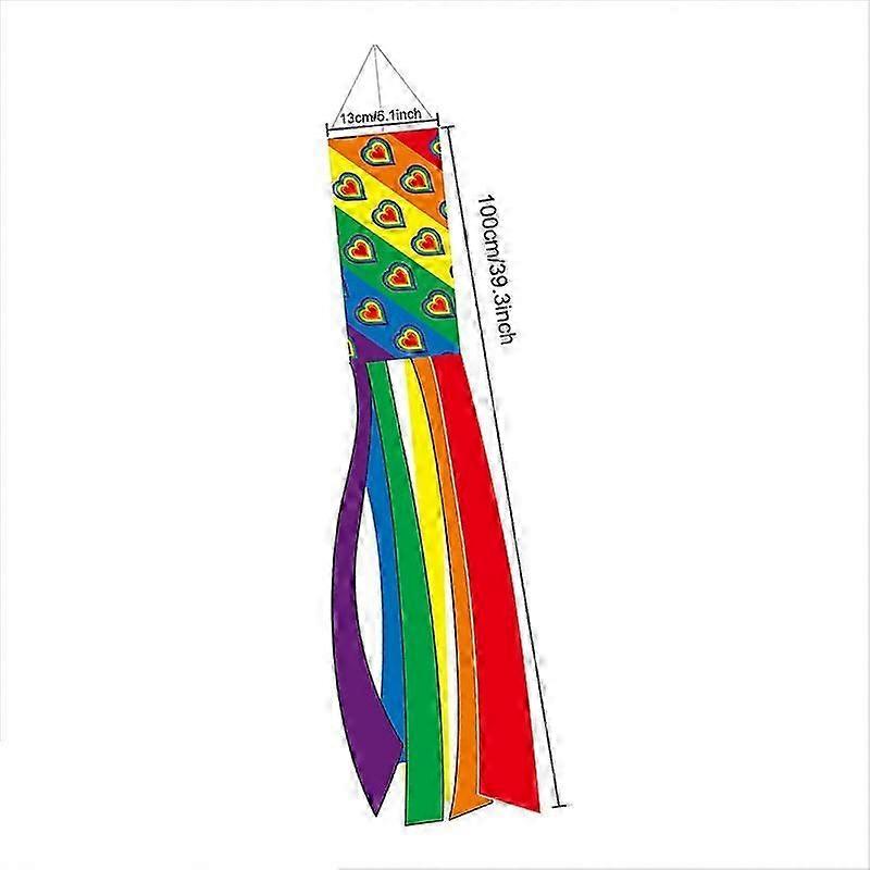 Rainbow Windsock Flag Outdoor Courtyard Screen Printing Flag Durable and Interesting Outdoor Decoration
