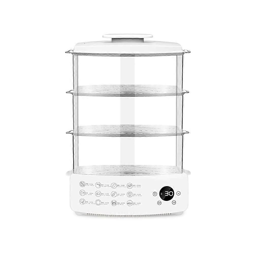Food Steamer 3Tier Electric Vegetable Steamer 12L With Timer Digital Multifunctional Steamer BPA White