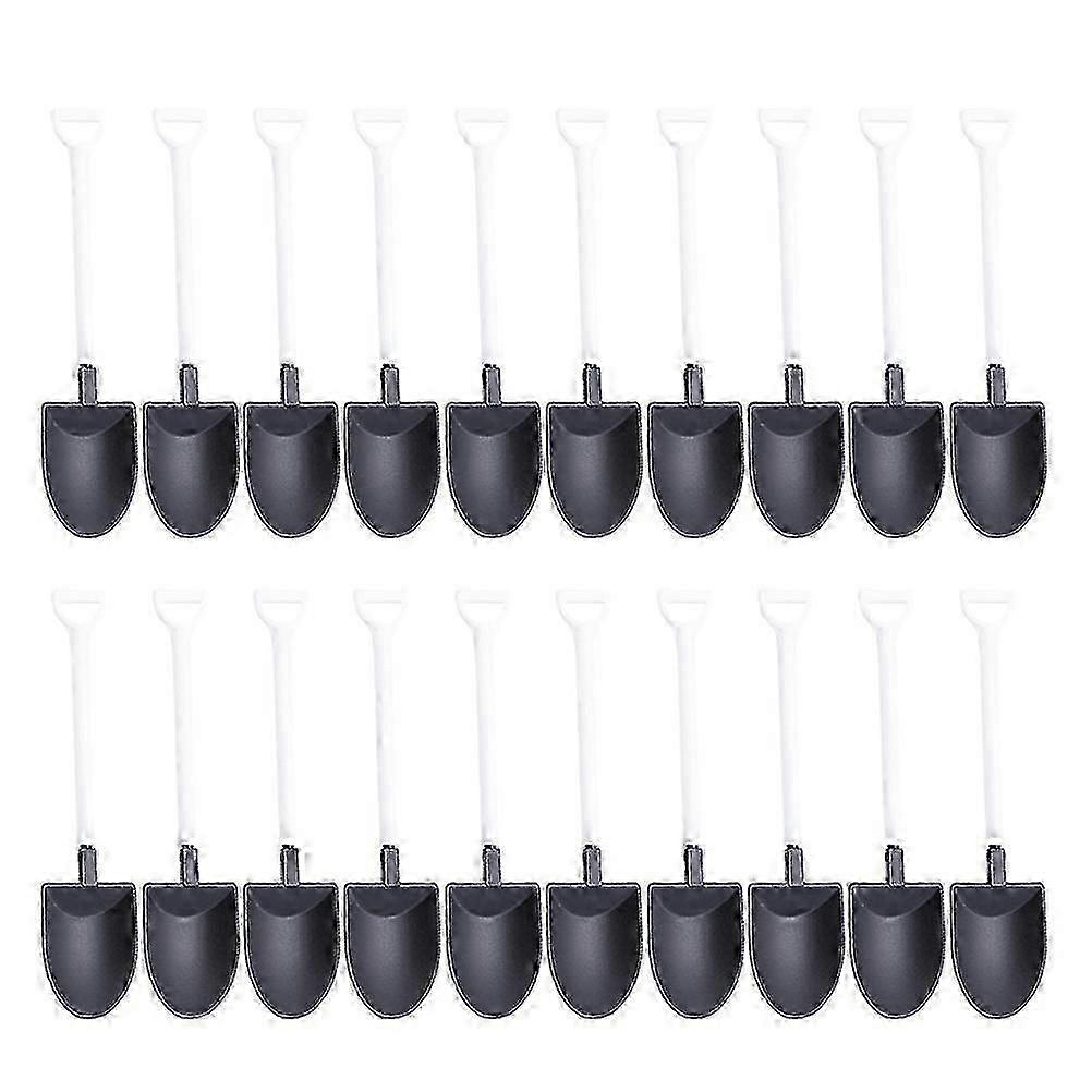 100PCS Black Plastic Ice Cream Spoons 12X3cm Disposable PP Dessert Forks