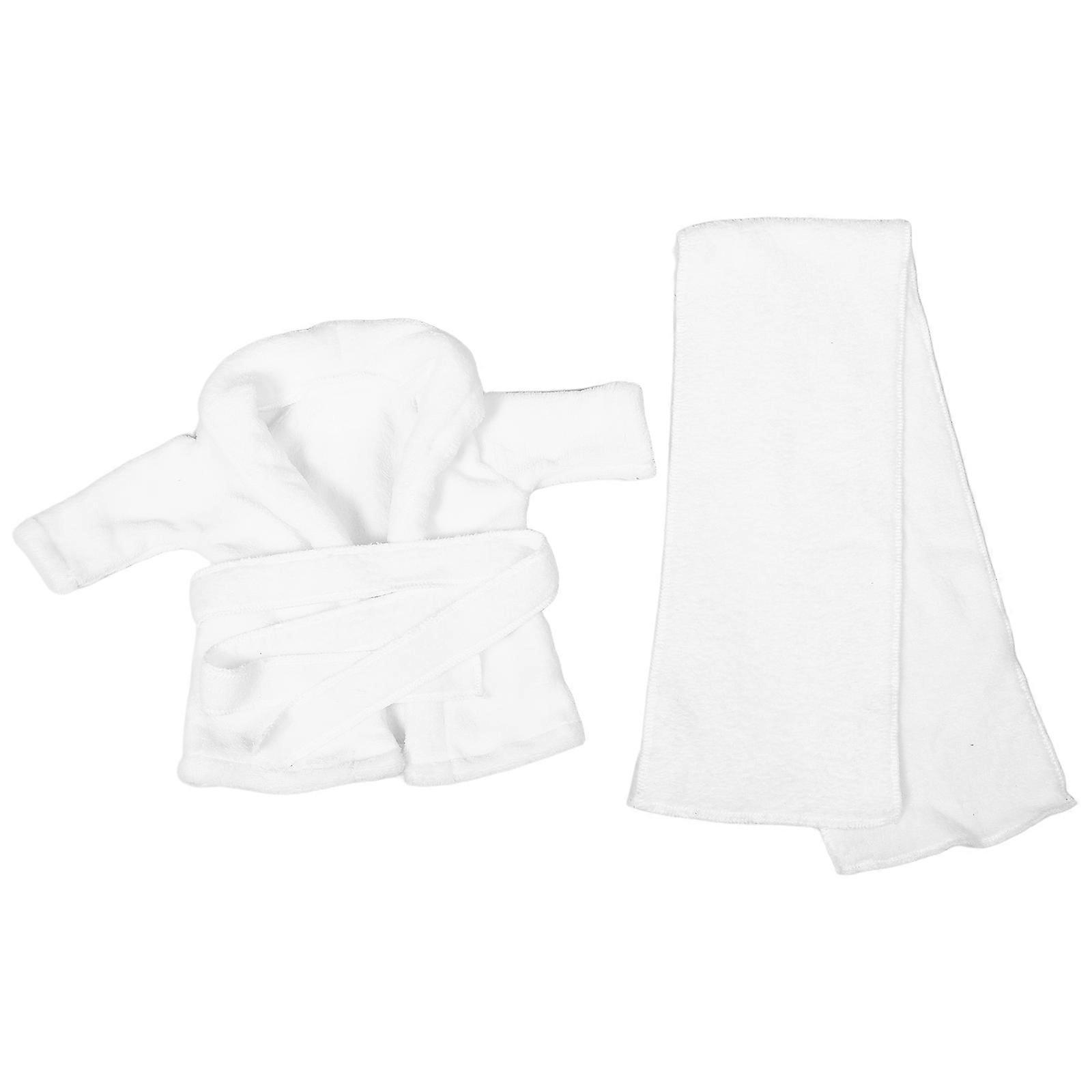 Bath Outfit For Baby Girl Newborn Pajamas Warmth Comfort Coral Fleece Bathrobe Toddler Sleepwear Photoshoot 1Set