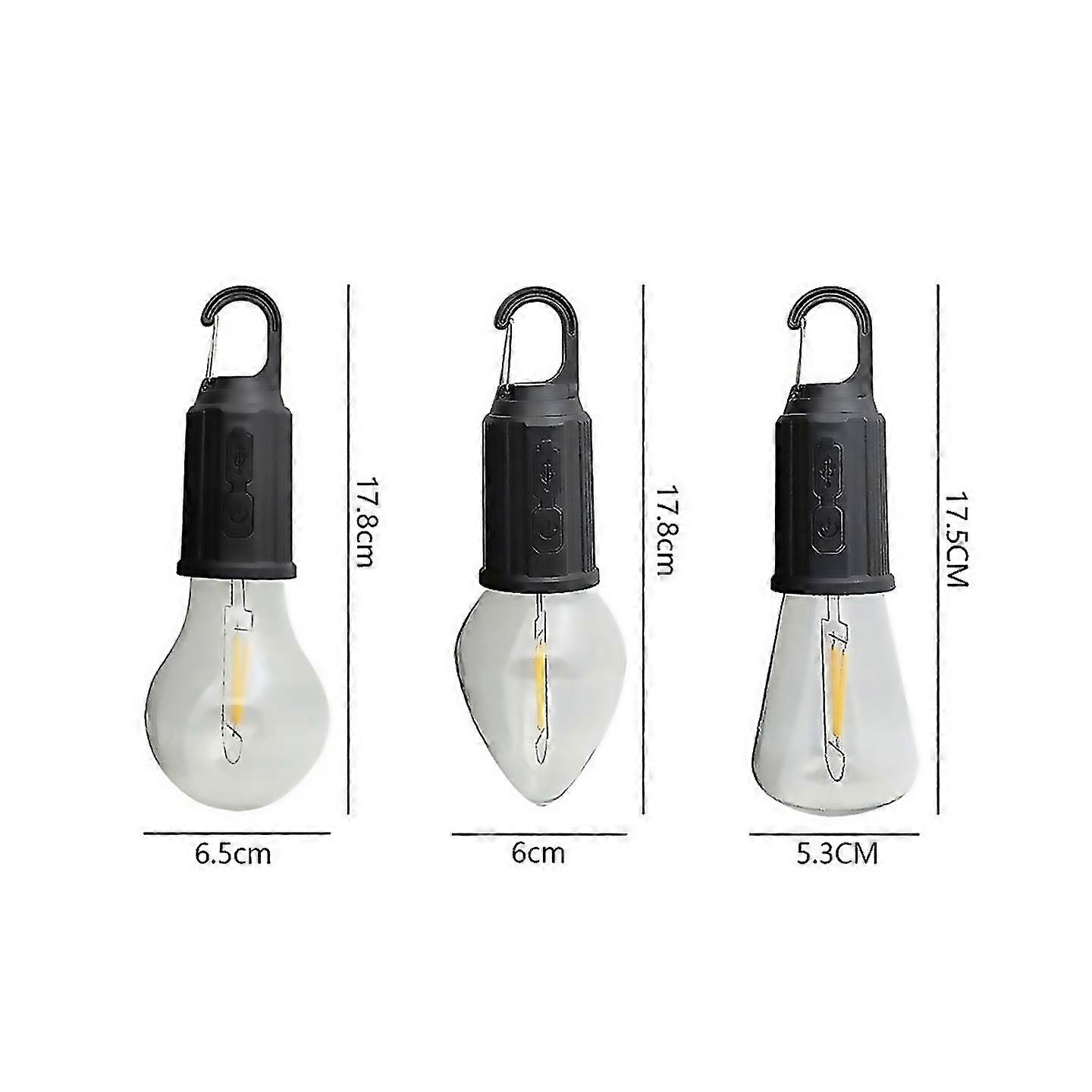 For Outdoor Led String Light With Hook 400mah Typec Usb Bulb 3 Modes Waterproof Camping Lantern