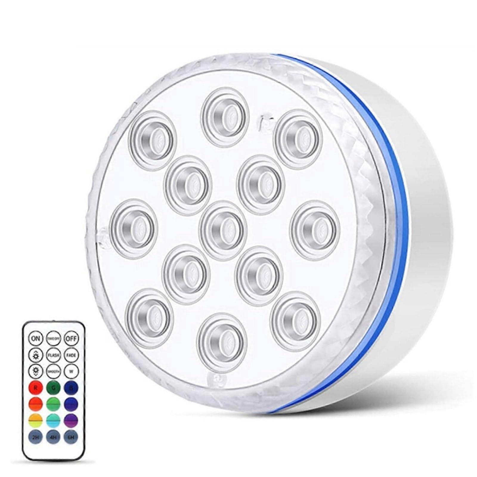 Submersible LED Lights With Remote Underwater Pool Light IP68 Magnet 13-LED RGB, 7 cm, 1 Lamp 1 Controller