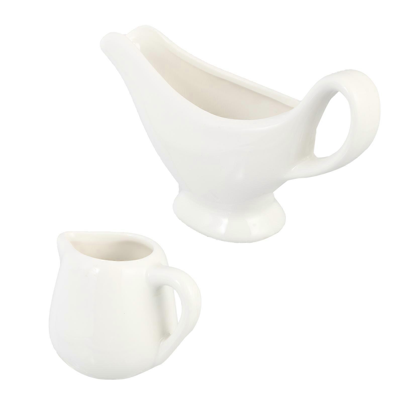 2Pcs Ceramic Gravy Boats for Kitchen Use Sauce Cups and Seasoning Containers