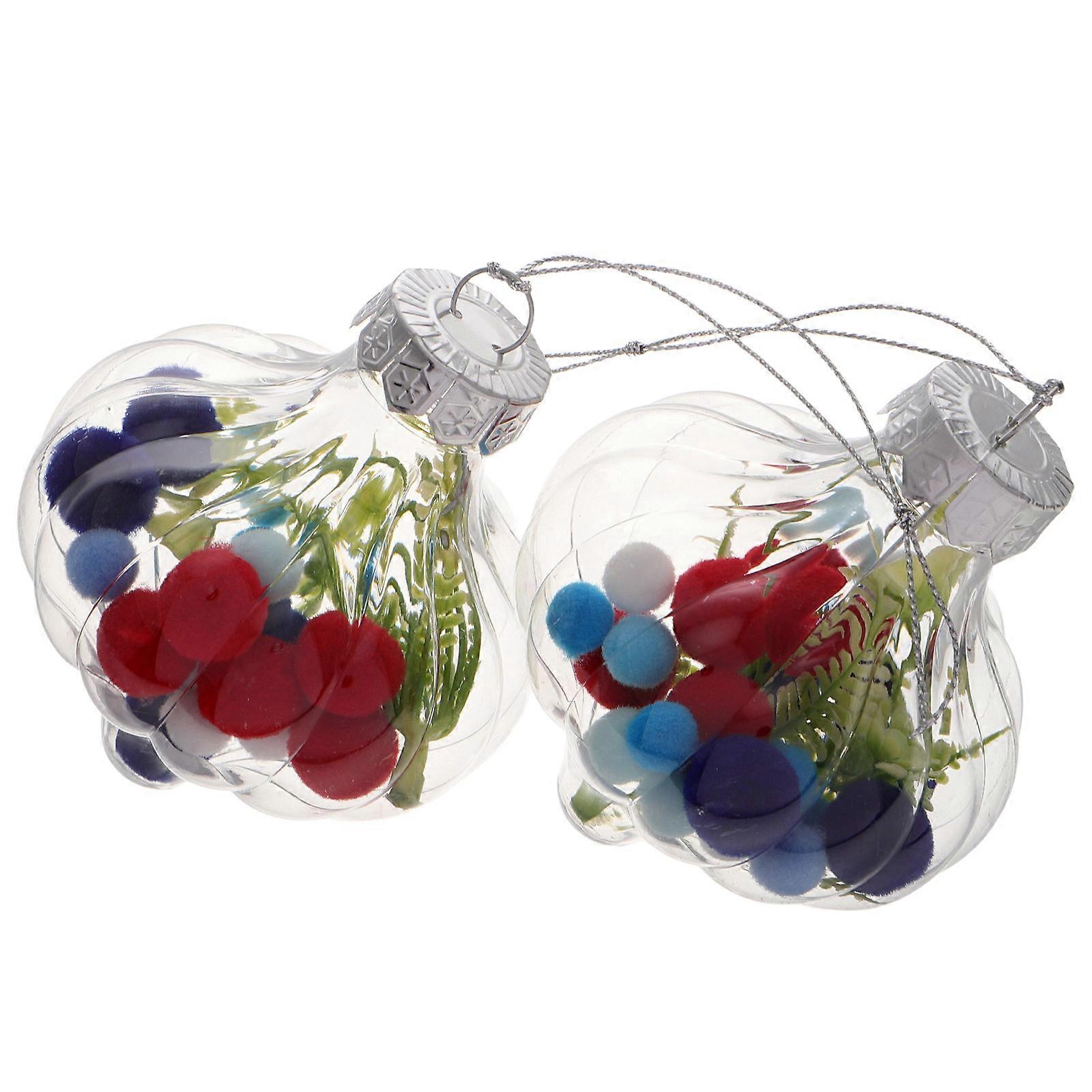 Assorted Color Plastic Ball Ornaments for Independence Day 6Pcs Hanging