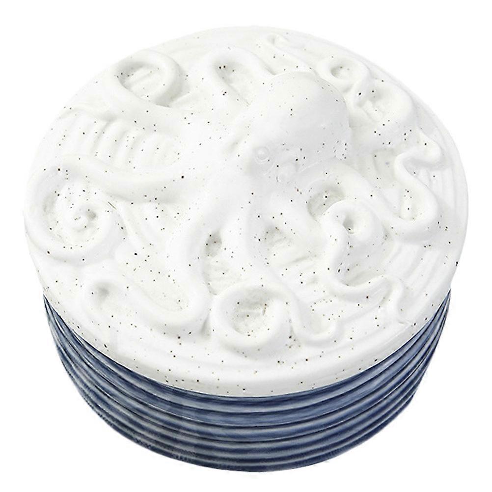 Blue White Ceramic Storage Jar for Kitchen Use 2Pcs Storage Containers