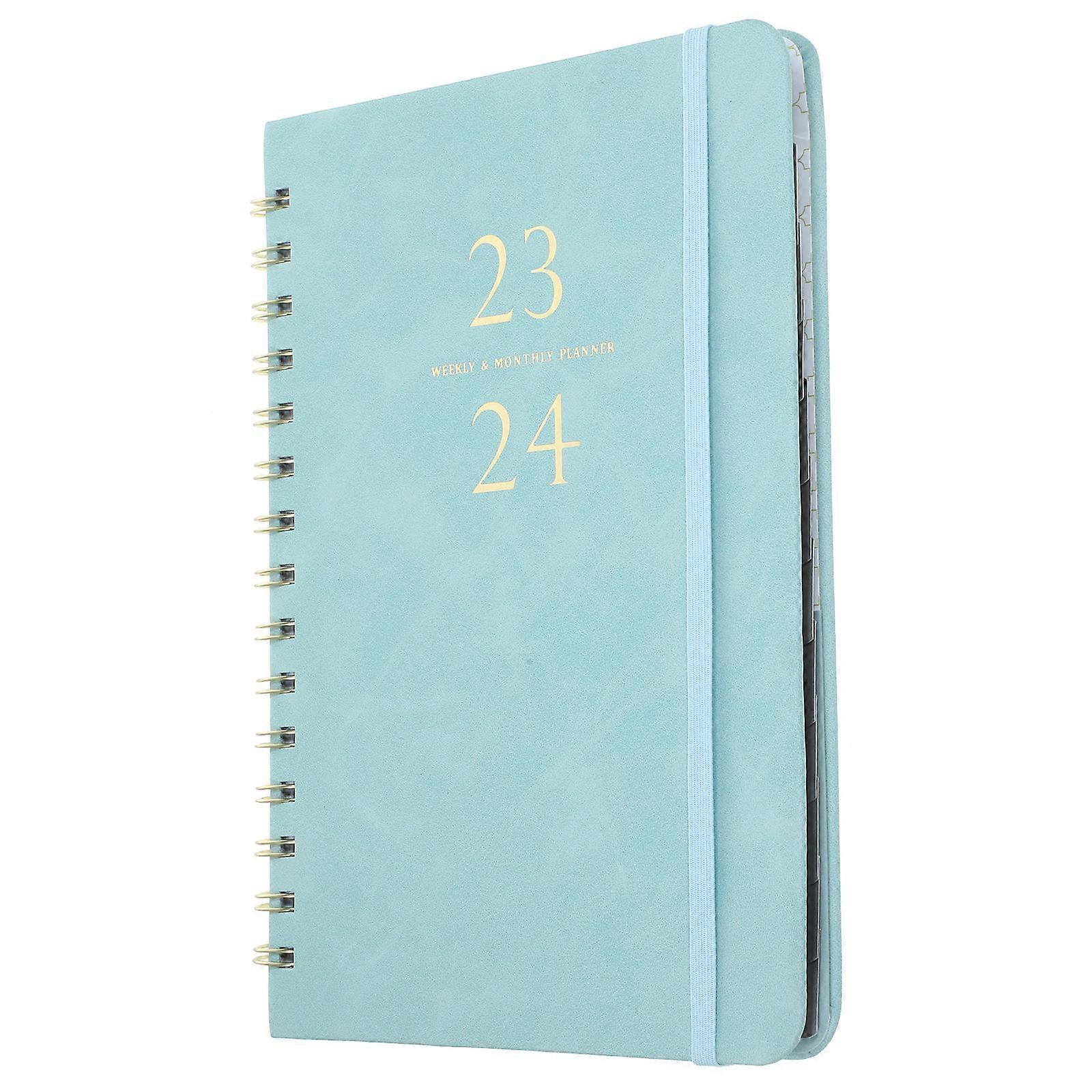 English Academic Planner 5Pcs Spiral PU Notebook Daily Planner