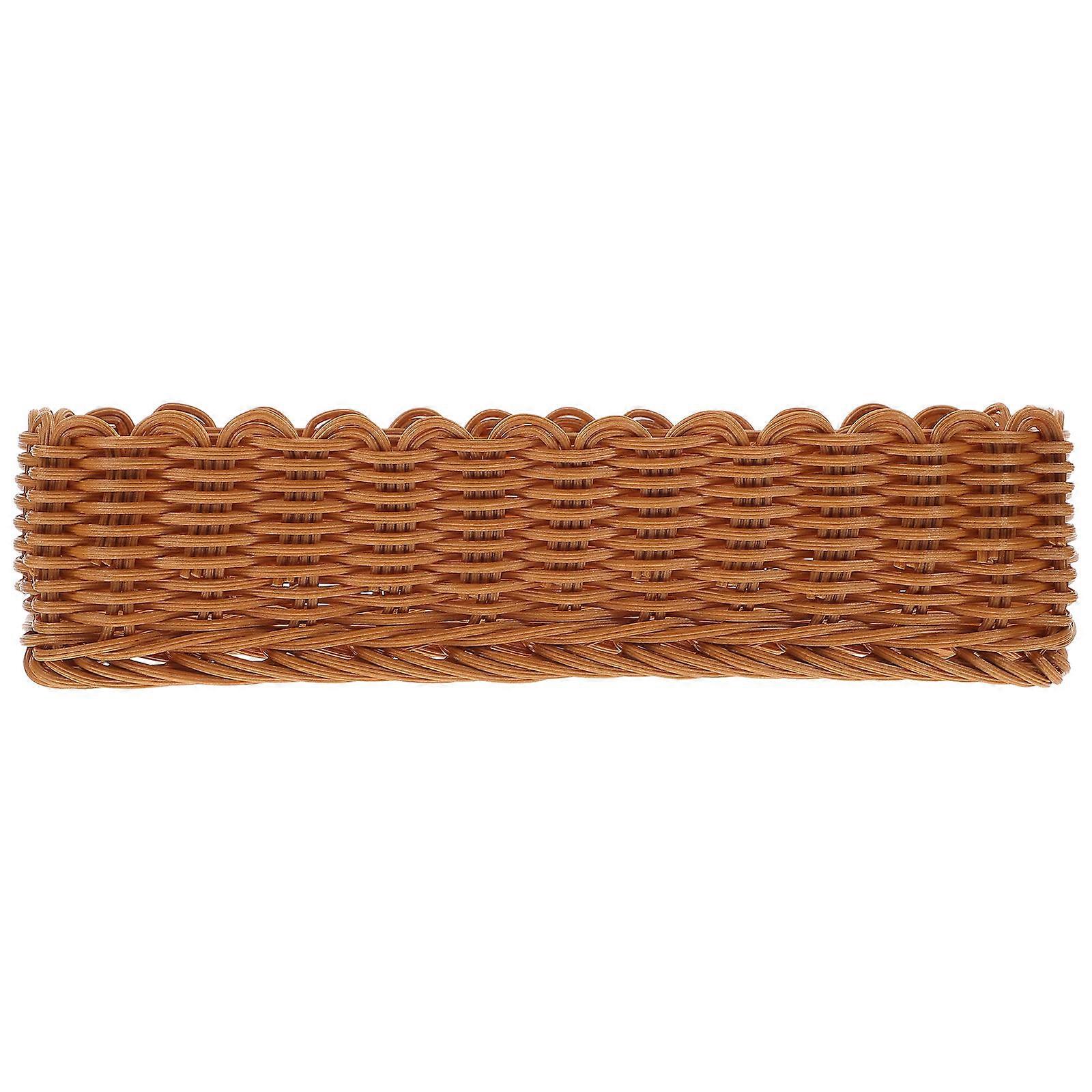 Woven Flatware Storage Basket For Restaurant Use 10.61X3.93X2.55In Simple Design 3Pcs