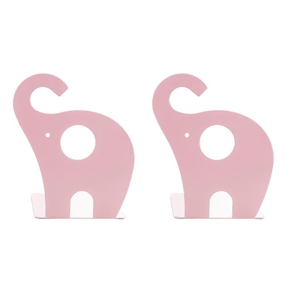 Pink Metal Elephant Bookends Book Stand for Holding Books 3Pairs