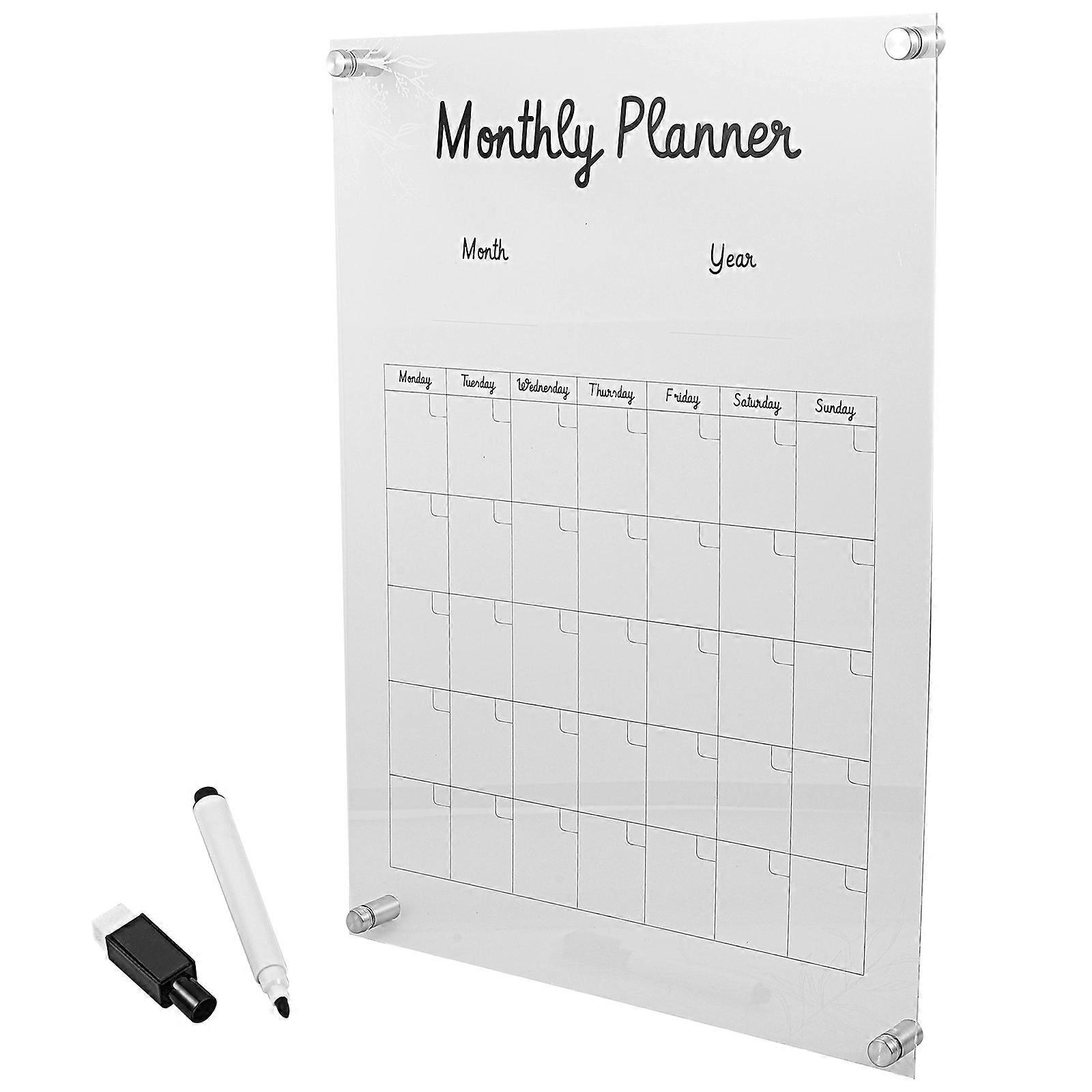 Memo Board for Office 4Sets Acrylic Clear Weekly Planning Erasable Board