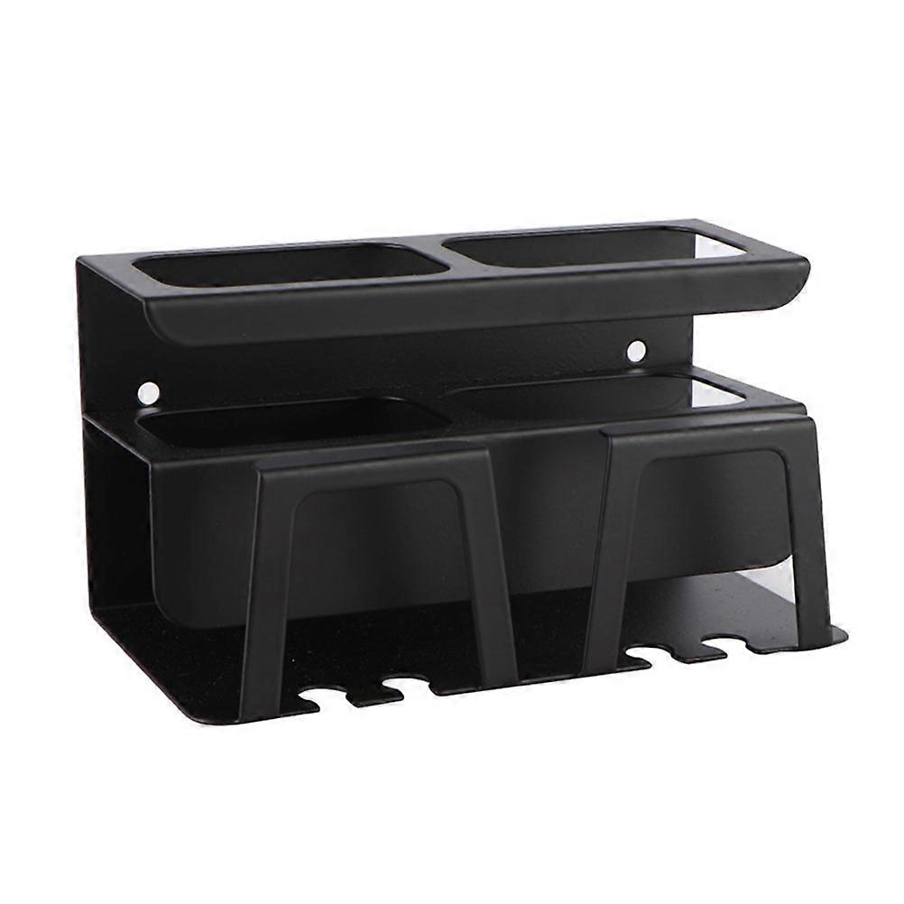 Wall Toothbrush Storage Holder Toothpaste Cup Holder for 2Pcs Black