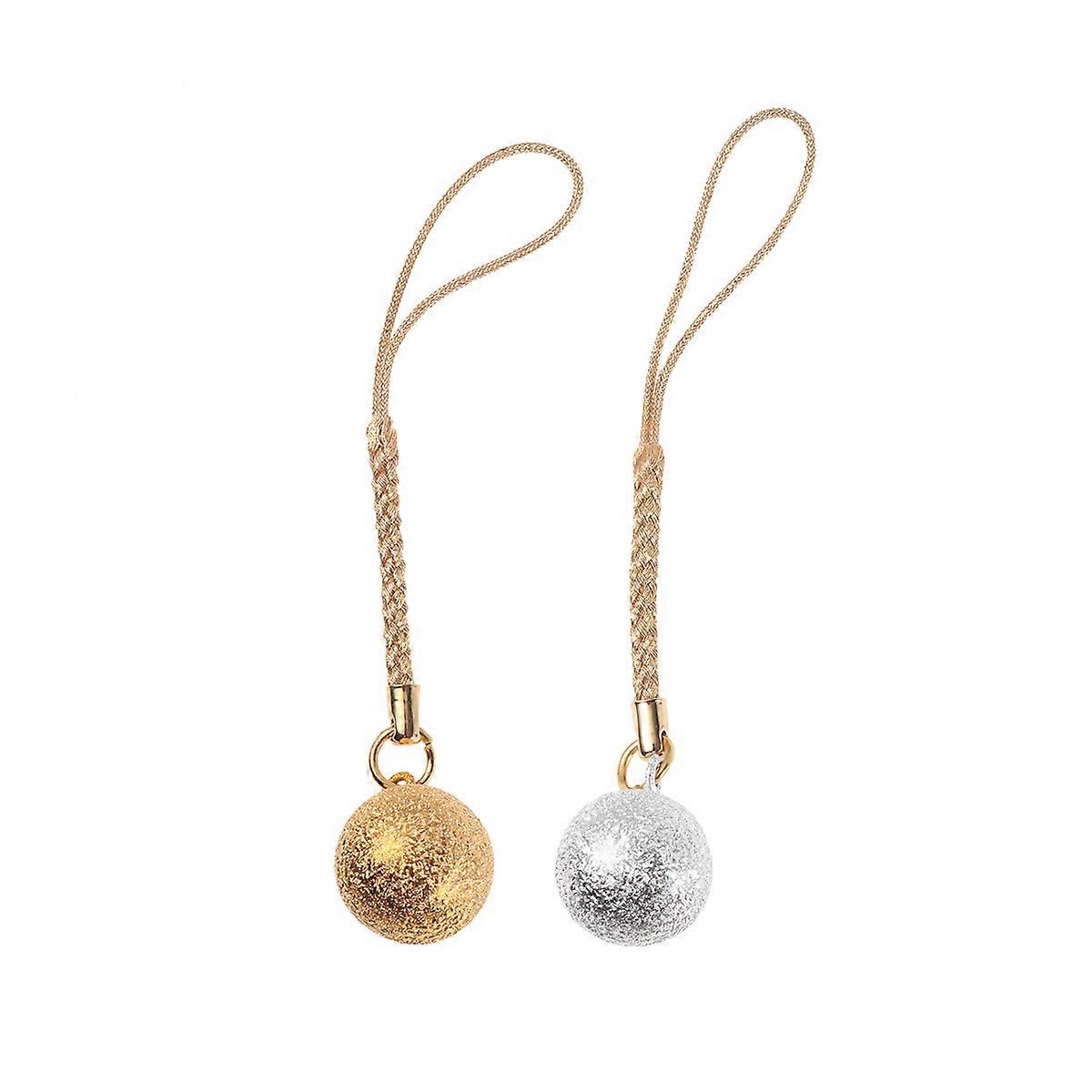Japanese Bell Pendant for Hanging Use 6Pcs Copper Round Bells with Tassel