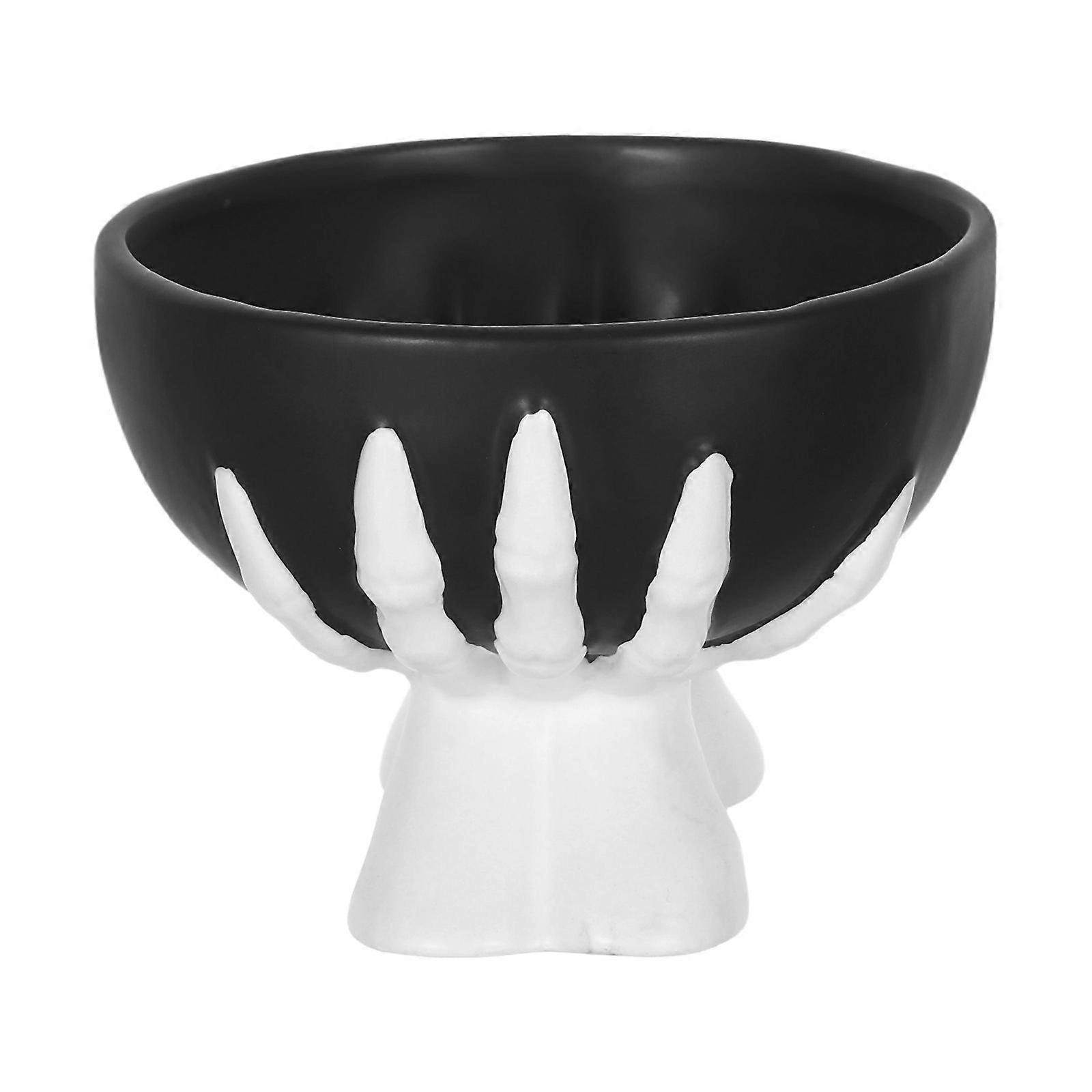 Halloween Dessert Plates Ceramic Candy Jars for Snack Serving 2Pcs